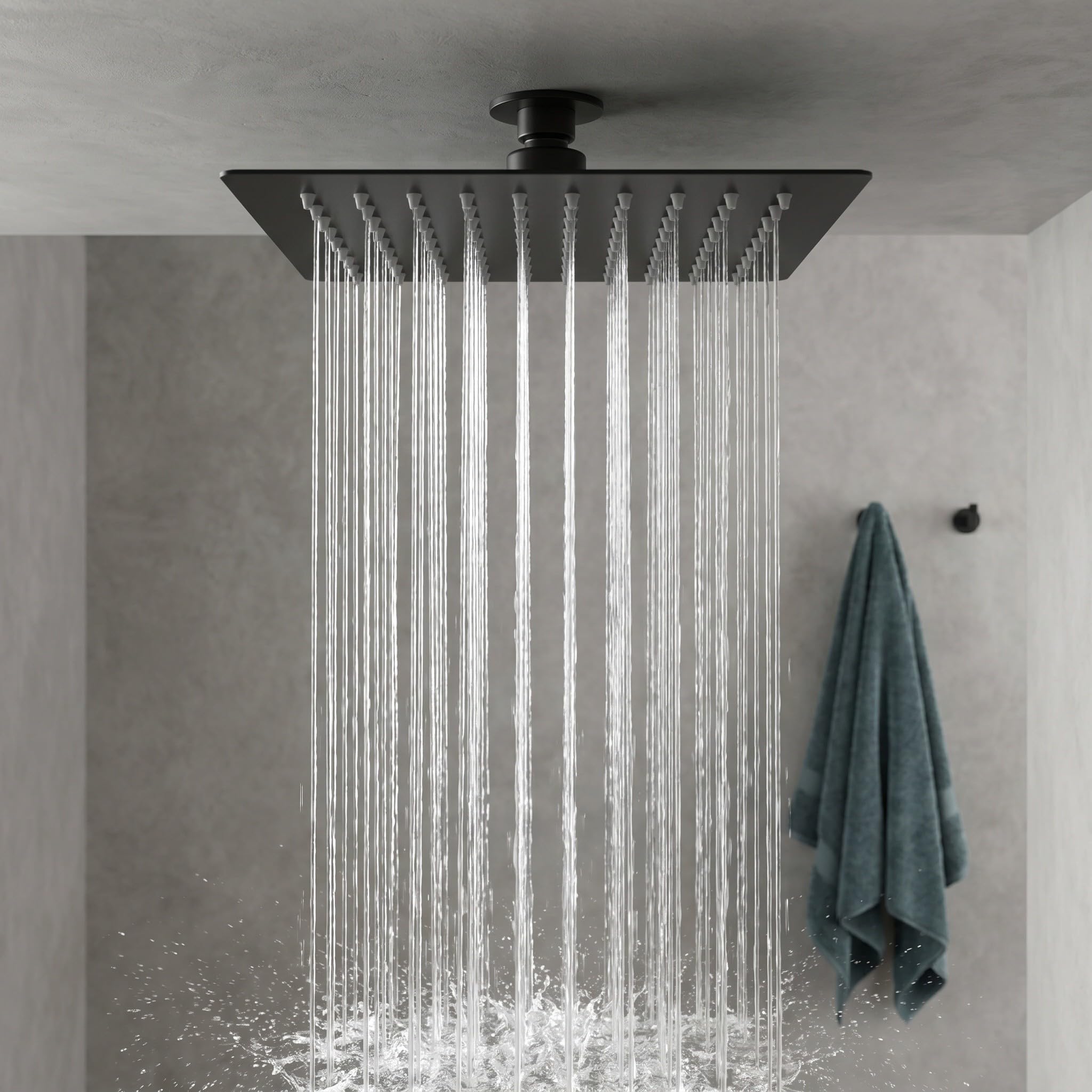 OUNONA Cabezal de ducha tipo lluvia: boquilla de ducha de mano de alta presión, diseño de acero inoxidable de alta presión para techo - cabezal rociador de 10 pulgadas para el hogar y el hotel,