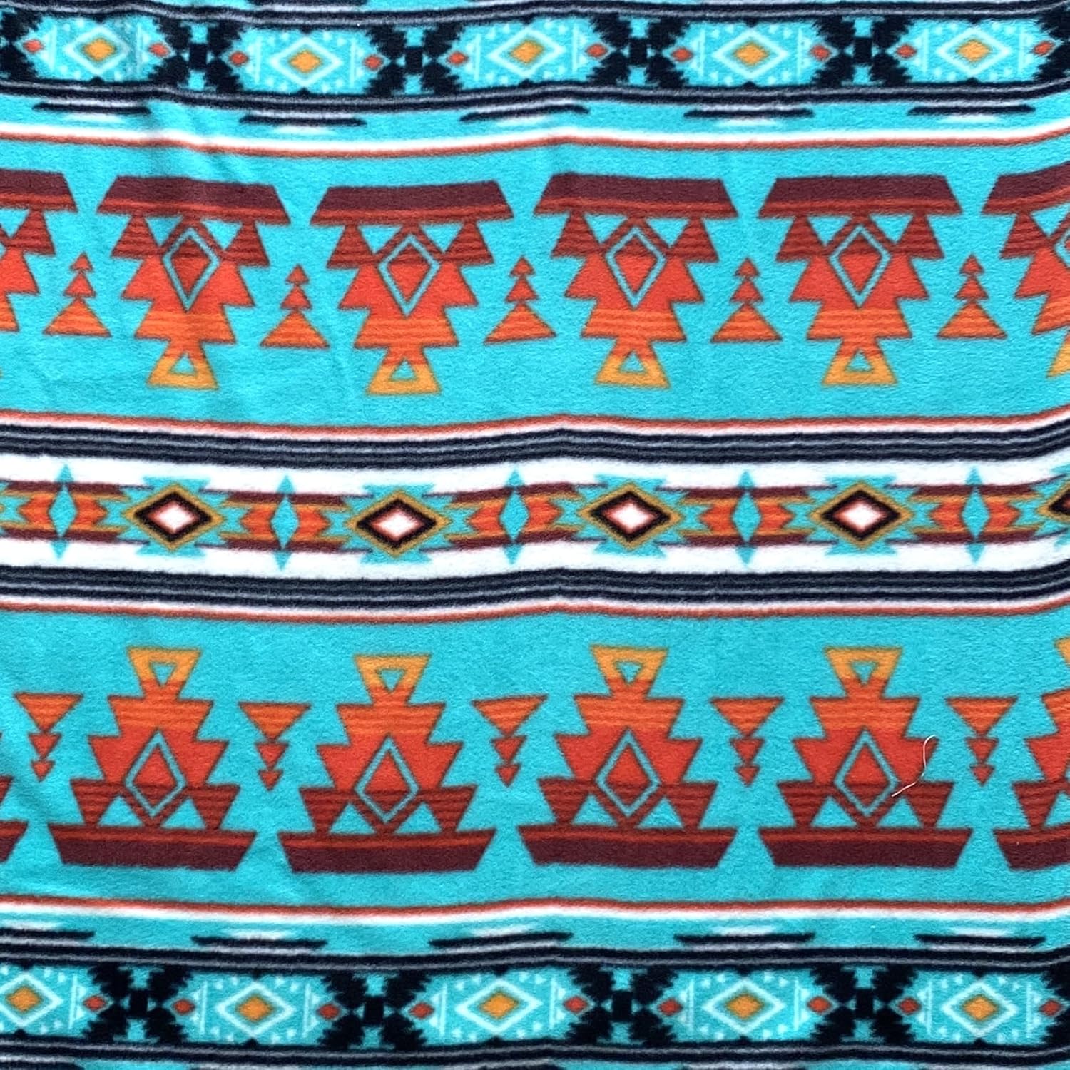 YourFleece No-Sew Throw Fleece Fabric DIY Blanket Making Kit, Make Your Own, Anti-Pill, Desert Heirloom Turquoise, 72x60 inches
