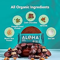 Vista 79 de ALOHA Barras de proteína orgánicas a base de plantas, expreso de chocolate (85 mg de cafeína), 12 barras, veganas, bajas en azúcar, sin gluten