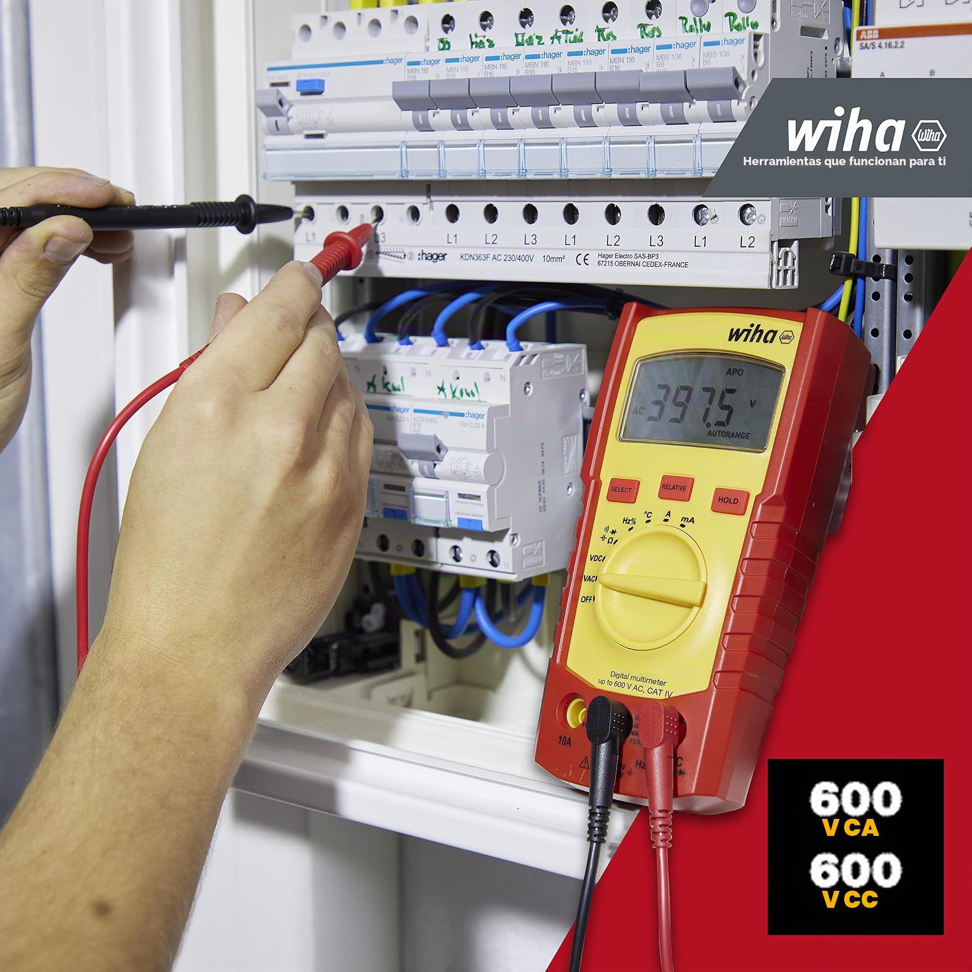 Multímetro digital hasta 600 V AC, CAT IV incl. 2x AAA batteries - SB 255-41 digital multimeter 600V AC
