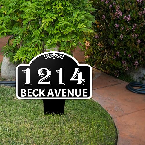 Miniatura 5 de Letrero personalizado para dirección de casa, placa de aluminio personalizada para dirección del hogar, placas de números de casa para jardín