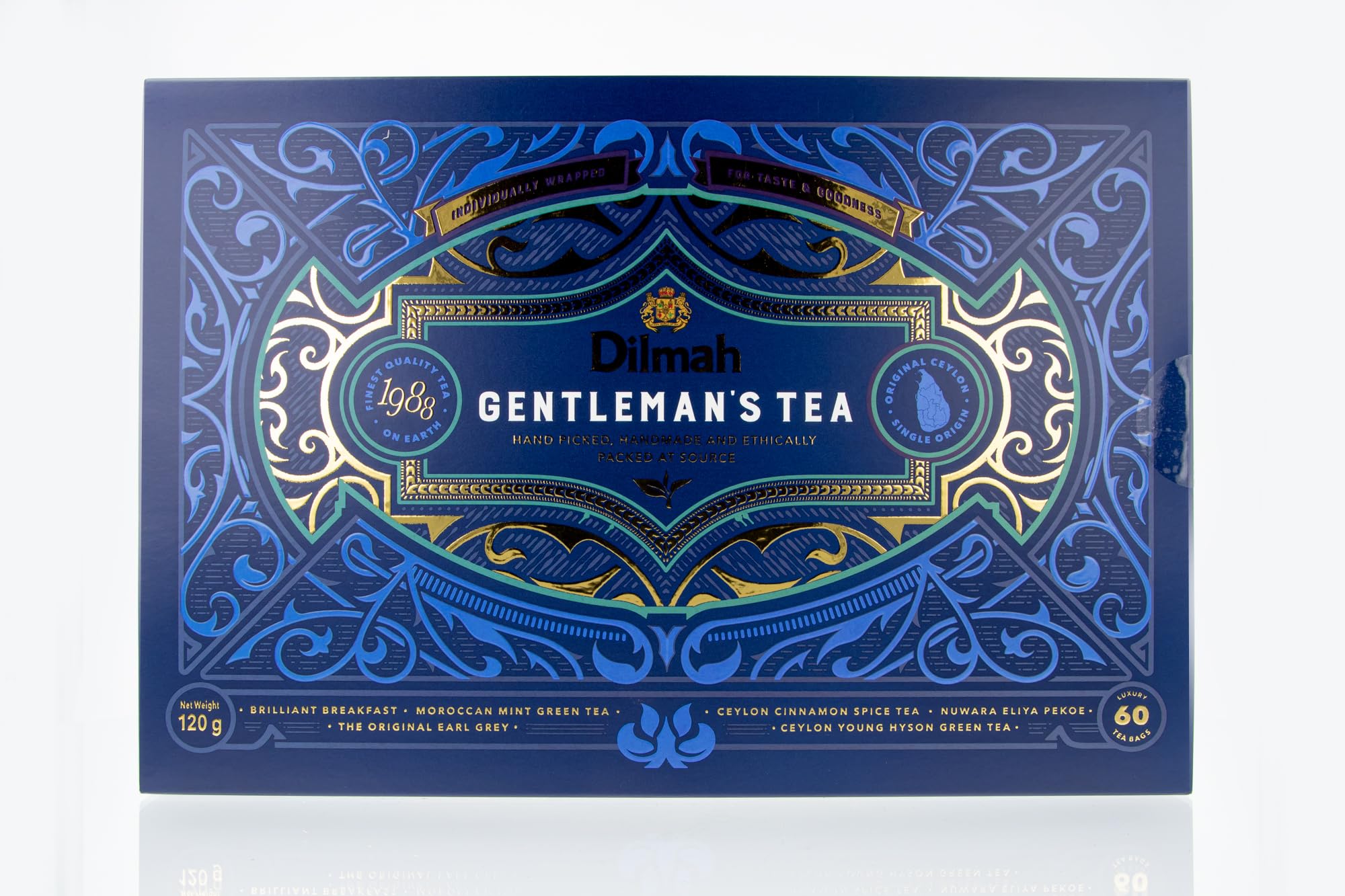 DilmahGENTLEMANS TEA GIFT BOX 60 INDIVIDUAL WRAPPED TEA BAGS