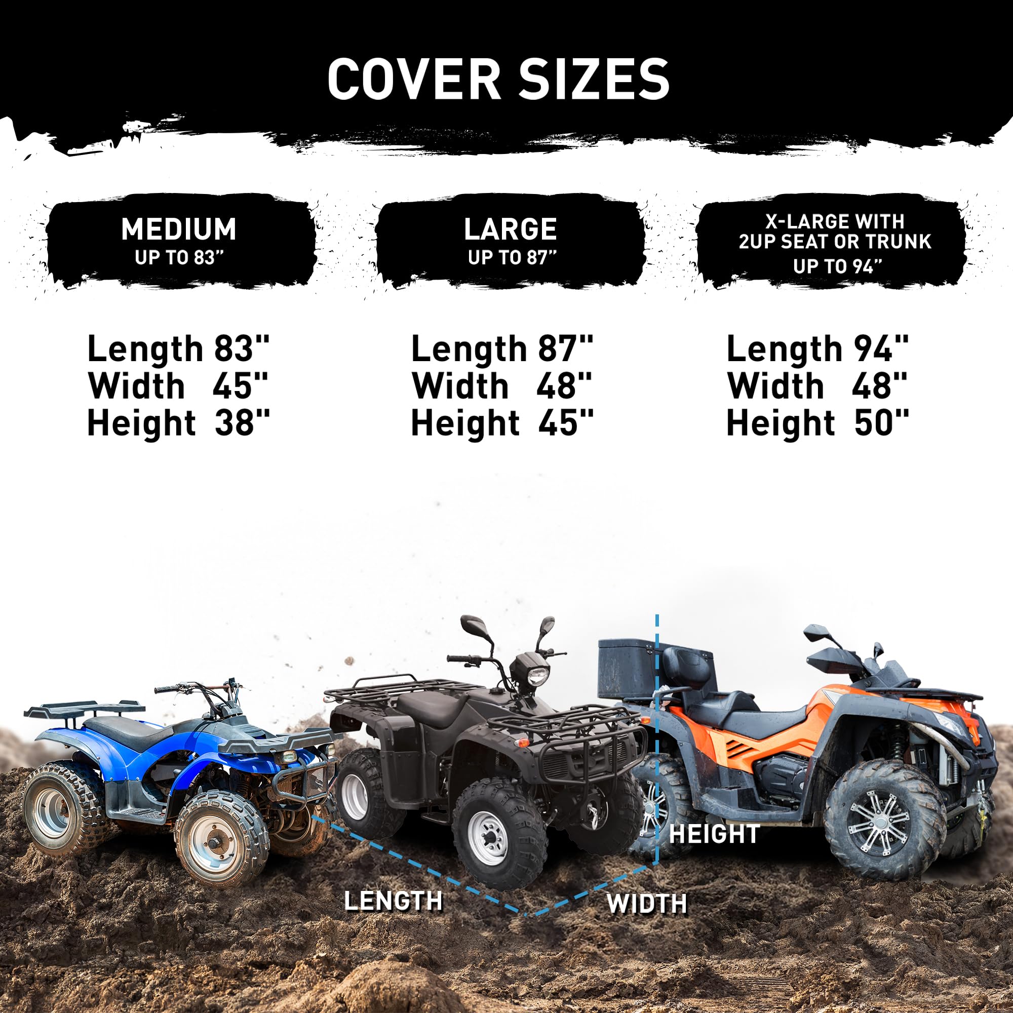 Housse De Protection étanche Pour Quad/VTT - Anti-UV, Anti-poussière, Taille Ajustable (S à XXL)