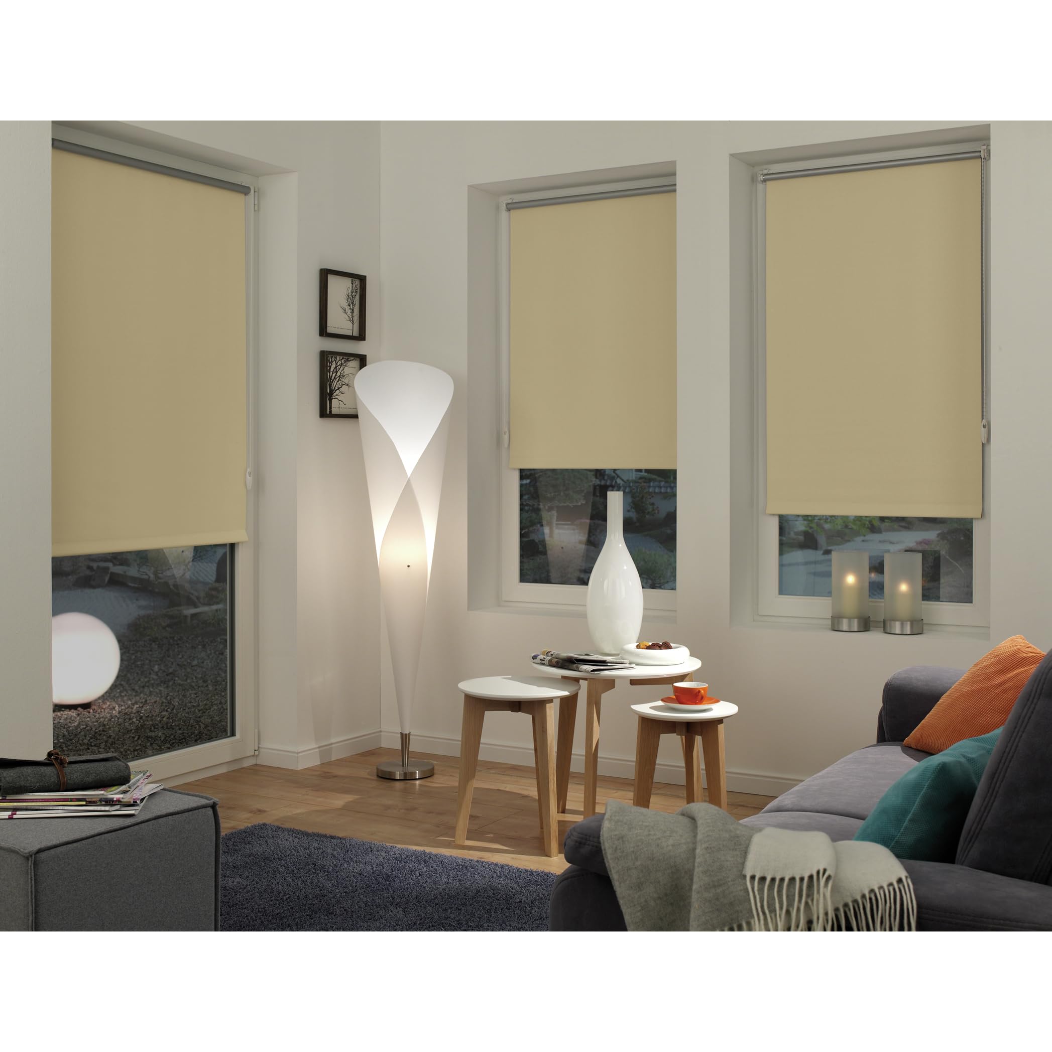 GARDINIA Żaluzja termoizolacyjna z podkładem termoizolacyjnym do mocowania lub klejenia, energooszczędna, nieprzezroczysta, żaluzja EASYFIX, naturalna, 75 x 150 cm (szer. x wys.)