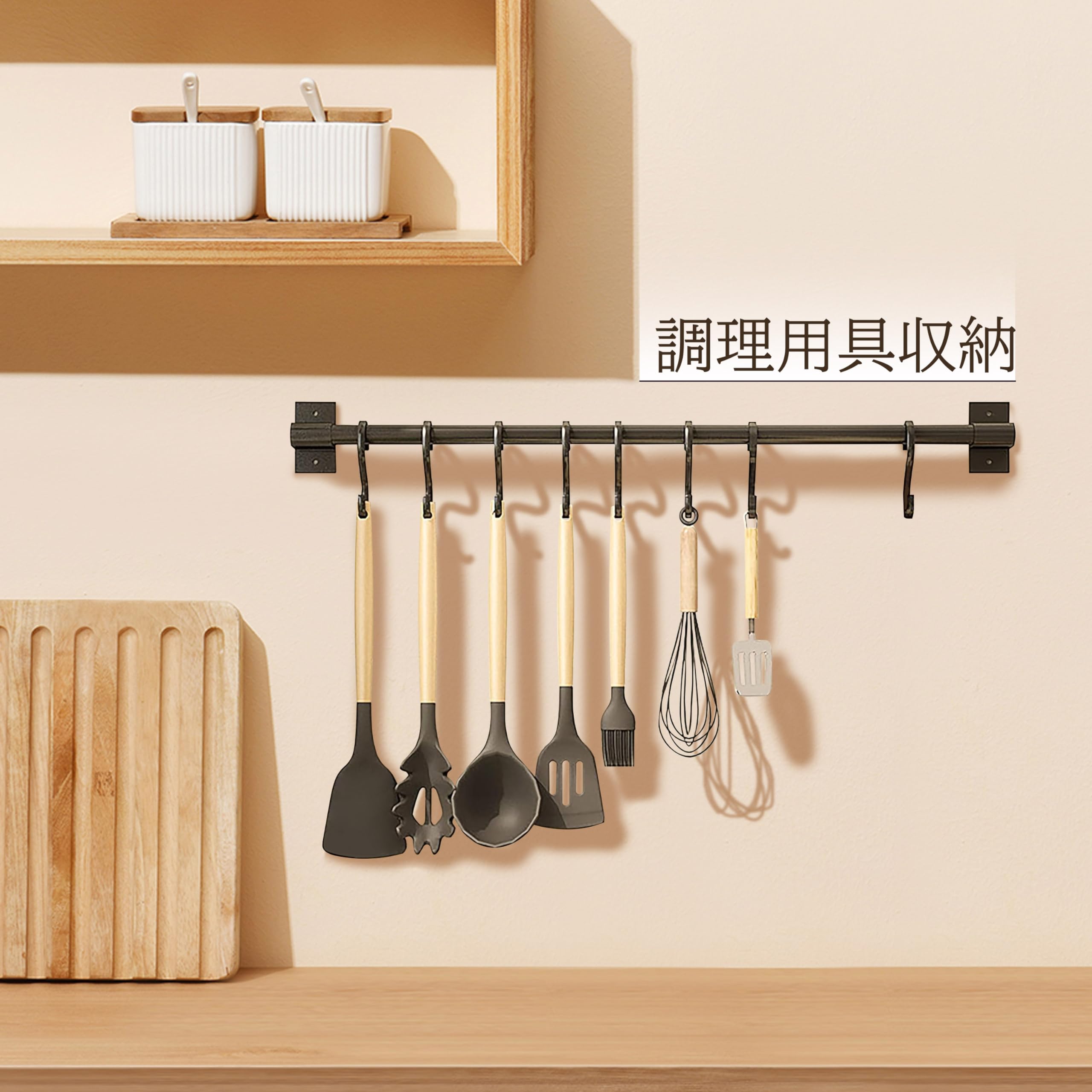 Amazon｜【特価セール】 キッチンツールフック 壁掛け式 強力粘着固定 