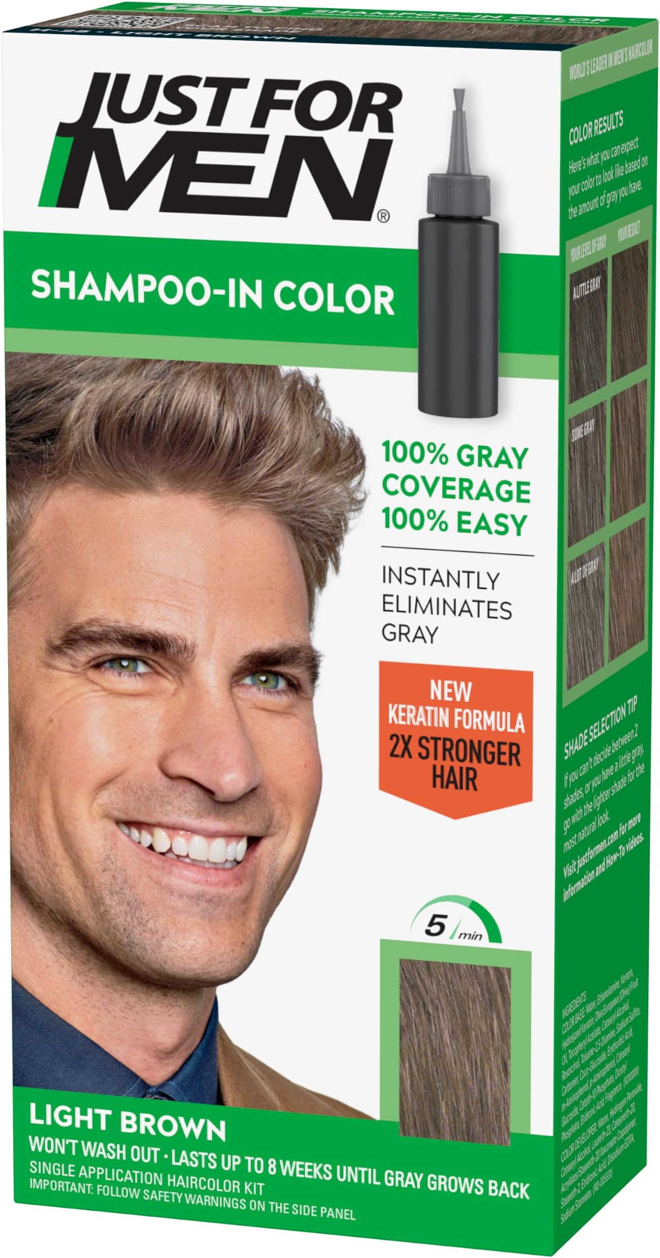 Just For Men Shampoo-In Hair Color Light Brown # 25 1 Application (並行輸入品)