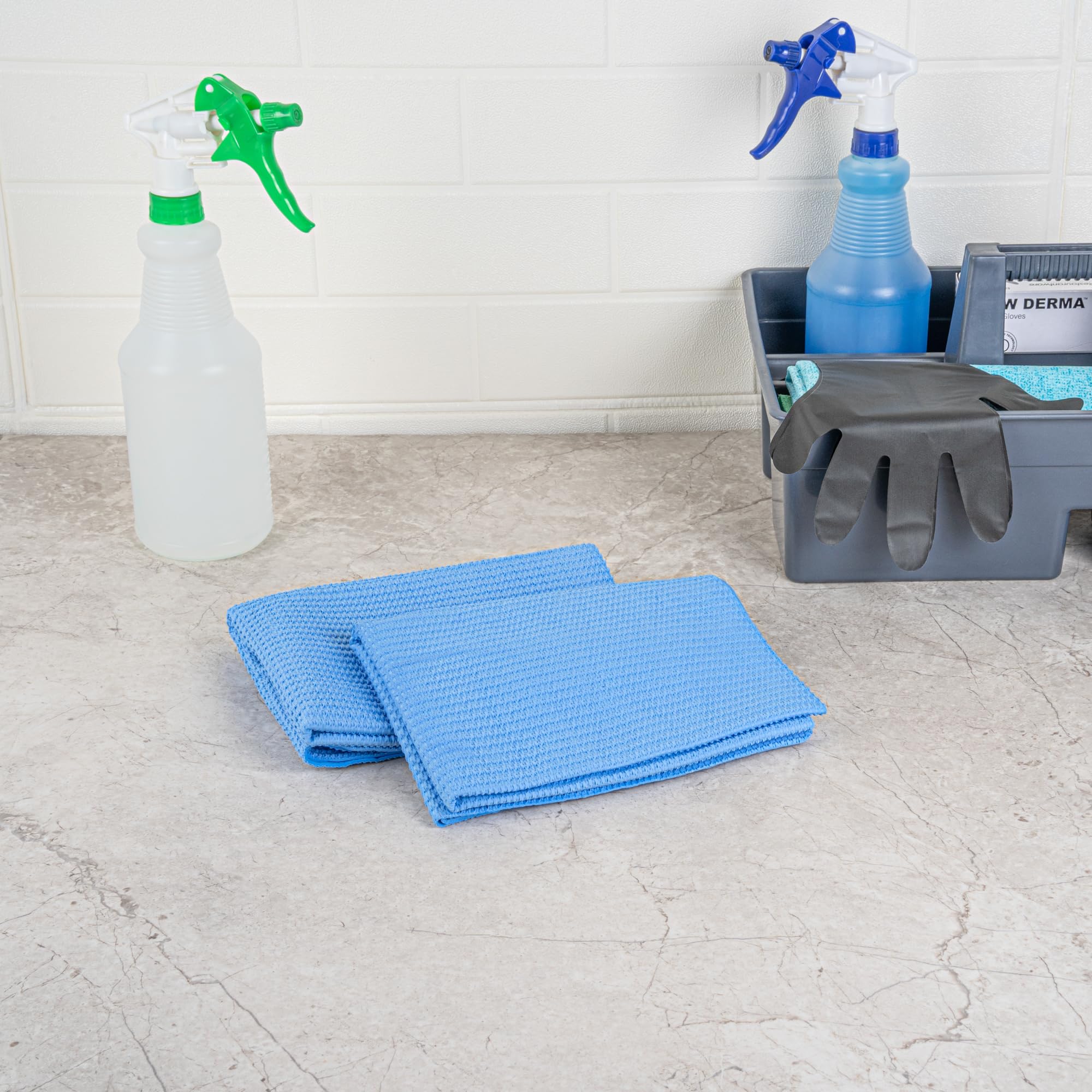 Clean Tek Professional Blue 3D Gamuza – con tubo de almacenamiento – 25 1/4 pulgadas x 17 pulgadas – 1 caja