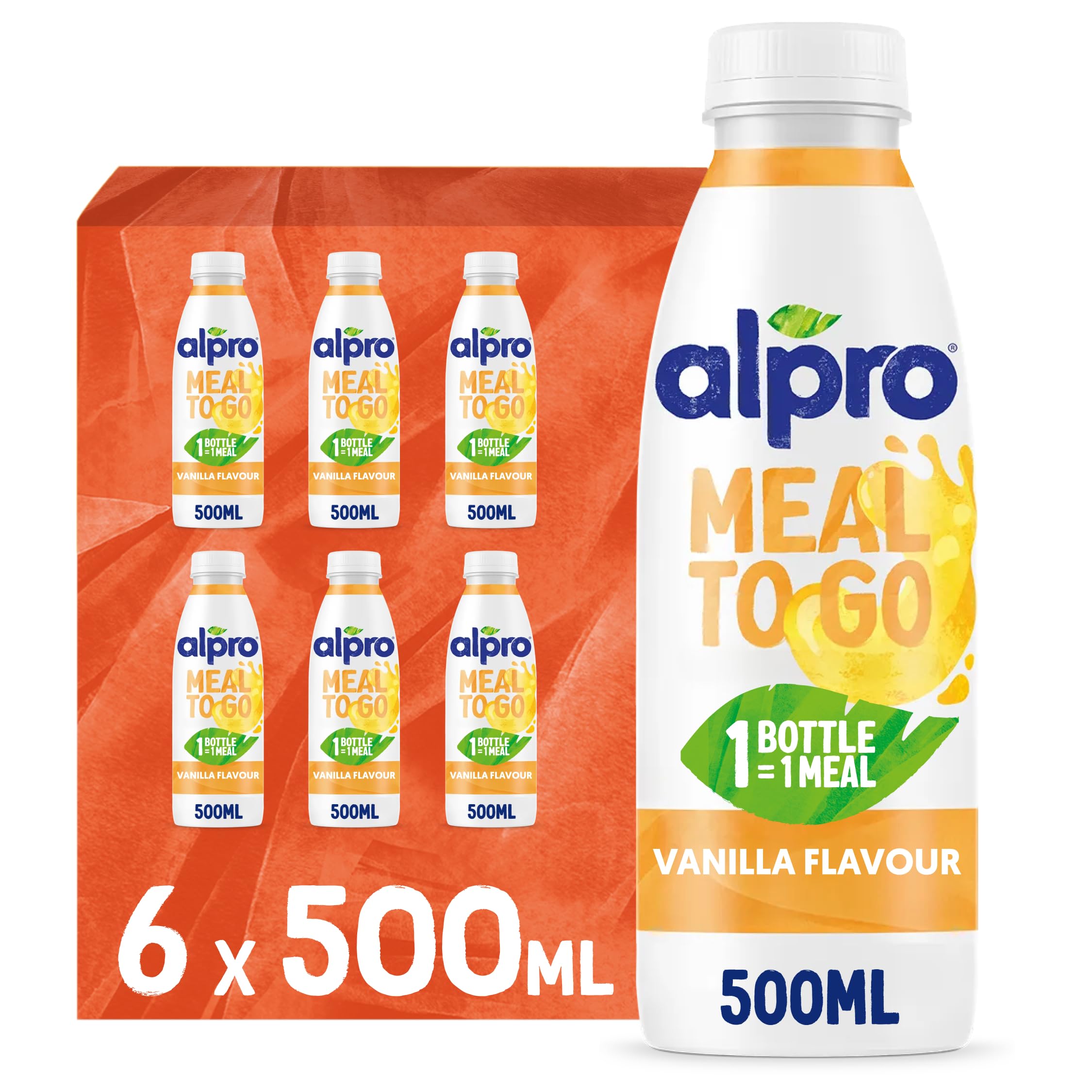 Alpro Meal To Go Vanillegeschmack – Proteinreiche Trinkmahlzeit – 6 x 500 ml