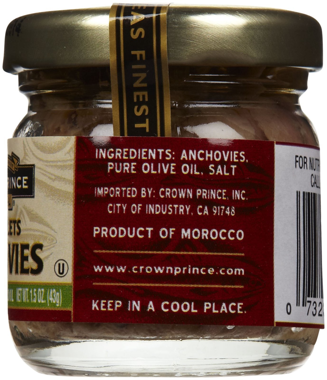 Crown Prince Flat Anchovies, In Oil, 1.5 oz