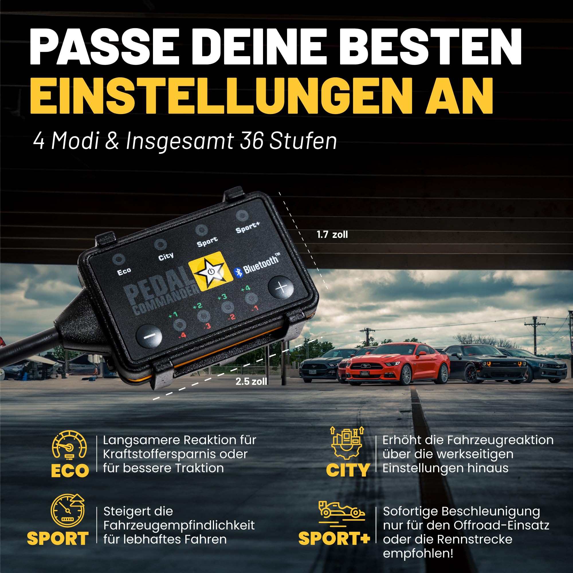 PEDAL COMMANDER ist für Jeep Renegade (2015 und neuer) (BU) Sport, Latitude, Limited, Altitude, Trailhawk und alle anderen Modelle (1.4L 1.6L 2.4L) Benzin und Diesel - PC07
