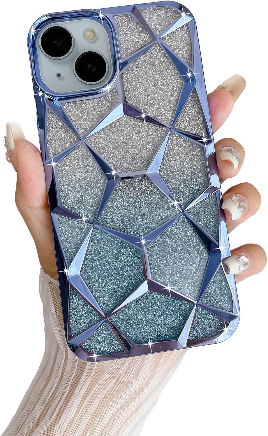 Erams Online Back Cover for iPhone 14 Plus Case Plating Bling Glitter Clear Soft TPU Silicone Cute Camera Protection Shockproof Back for Women Girls Case for iPhone 14 Plus (Blue) (B0D7MZKKWC) Amazon Price History, Amazon Price Tracker