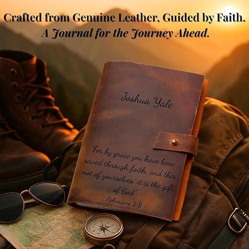 Miniatura 8 de Diario personalizado de oración cristiana, diario de estudio bíblico de cuero grabado con escritura y cruz, cuaderno devocional A5 recargable para