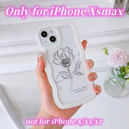 Miniatura 3 de Funda transparente compatible con iPhone Xs Max, diseño floral, para mujeres y niñas, diseño estético, bonitas flores onduladas, suave a prueba de