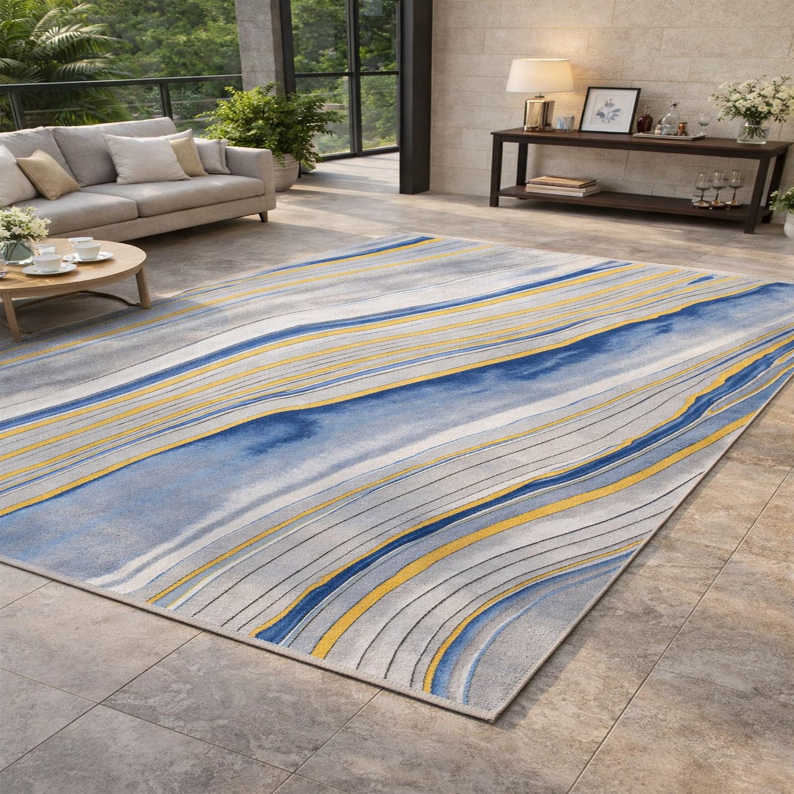 Alfombra de pelo corto lavable Rururug 80x200 cm moderna para sala de estar