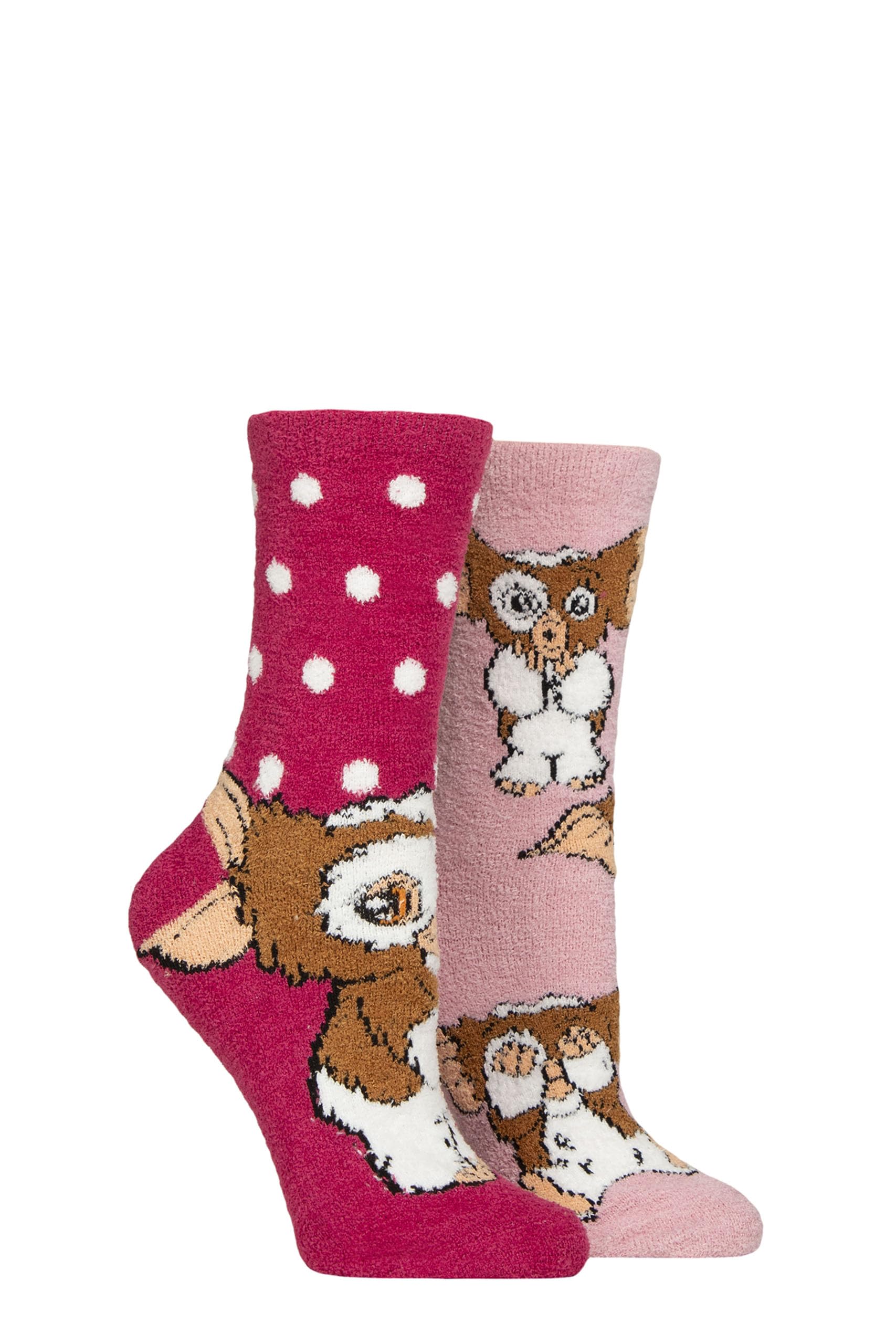 SockShop Women's Gremlins Gizmo Fluffy Socks - Pink - Size 4-8