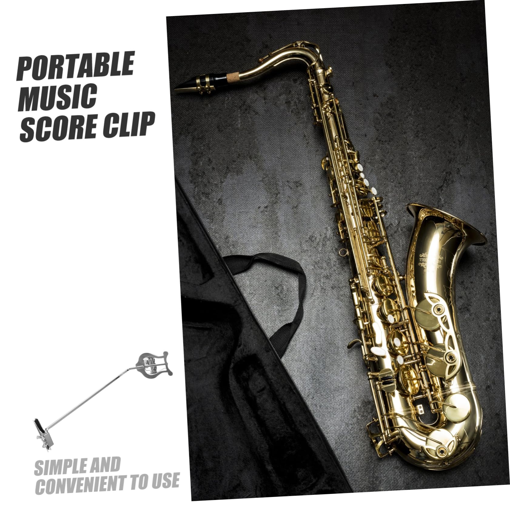 Lira Per Sassofono Con Fermaglio - Porta Spartiti Resistente E Regolabile - Foto 12