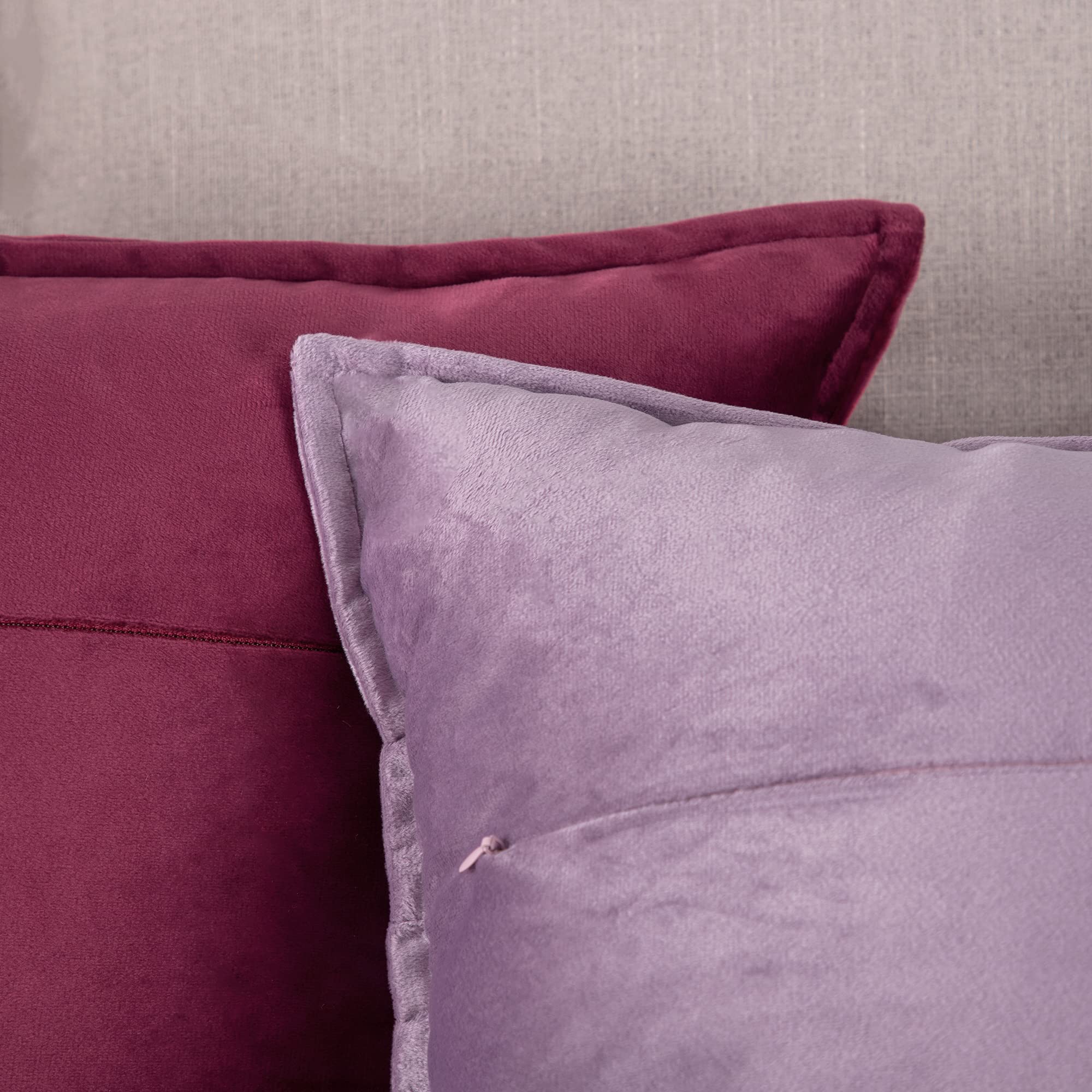 Federe Cuscini Velluto 50x50 Cm | Set 2 Pezzi, Rosa Chiaro, Per Divano E Letto - Foto 5