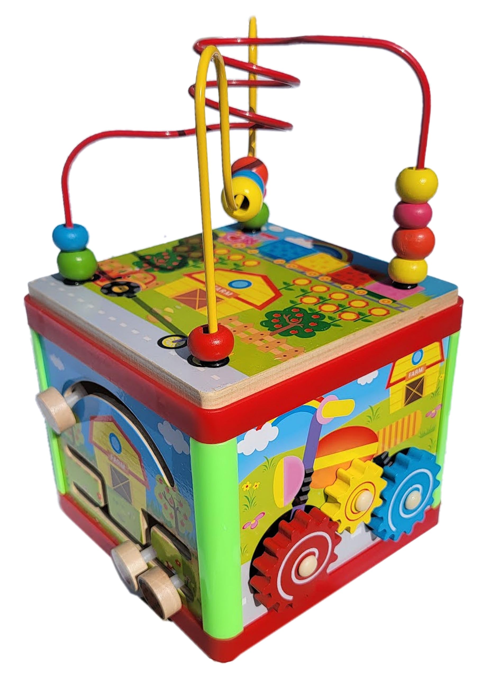 Wooden Activity Cube Toddler Toys | 5-in-1 Multi-Function Montessori Toys for 1 Year Old | Educational Toy for 1 Year Old