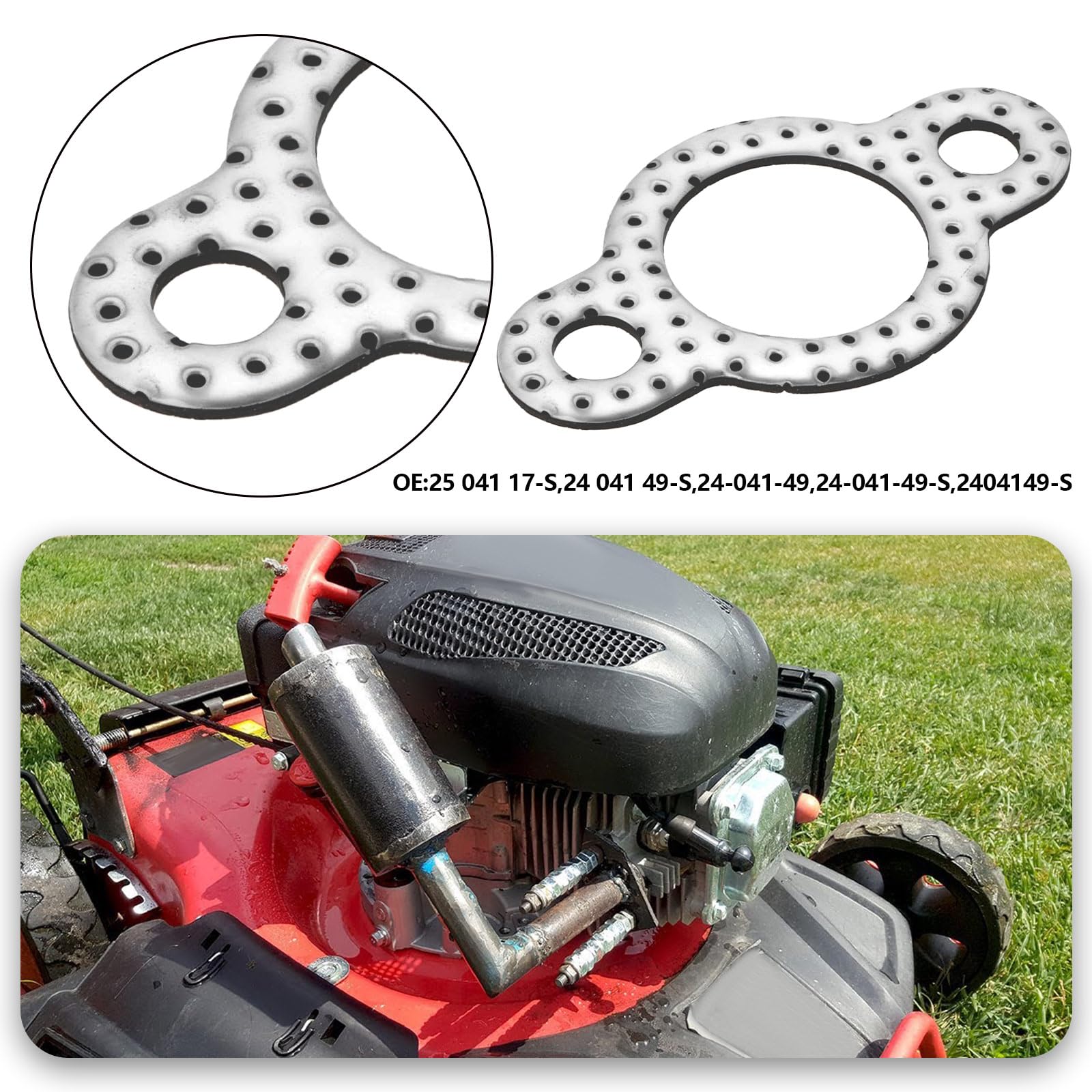 VGOL 4PCS Lawn Mower Exhaust Gasket Compatible with Kohler P/N Compatible with Craftsman OE 24-041-49-S 2404149-S 70.6x40.7mm Exhaust Flange Gasket - Image 2
