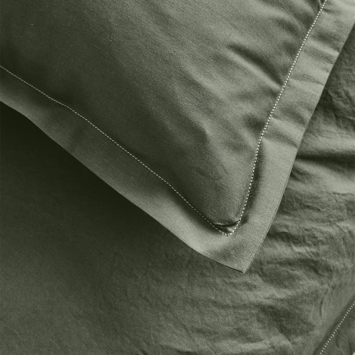 Essix Cotton Duvet Cover, Very Soft, Palm, 200 x 200 cm, Green, 200x200 cm - Image 3
