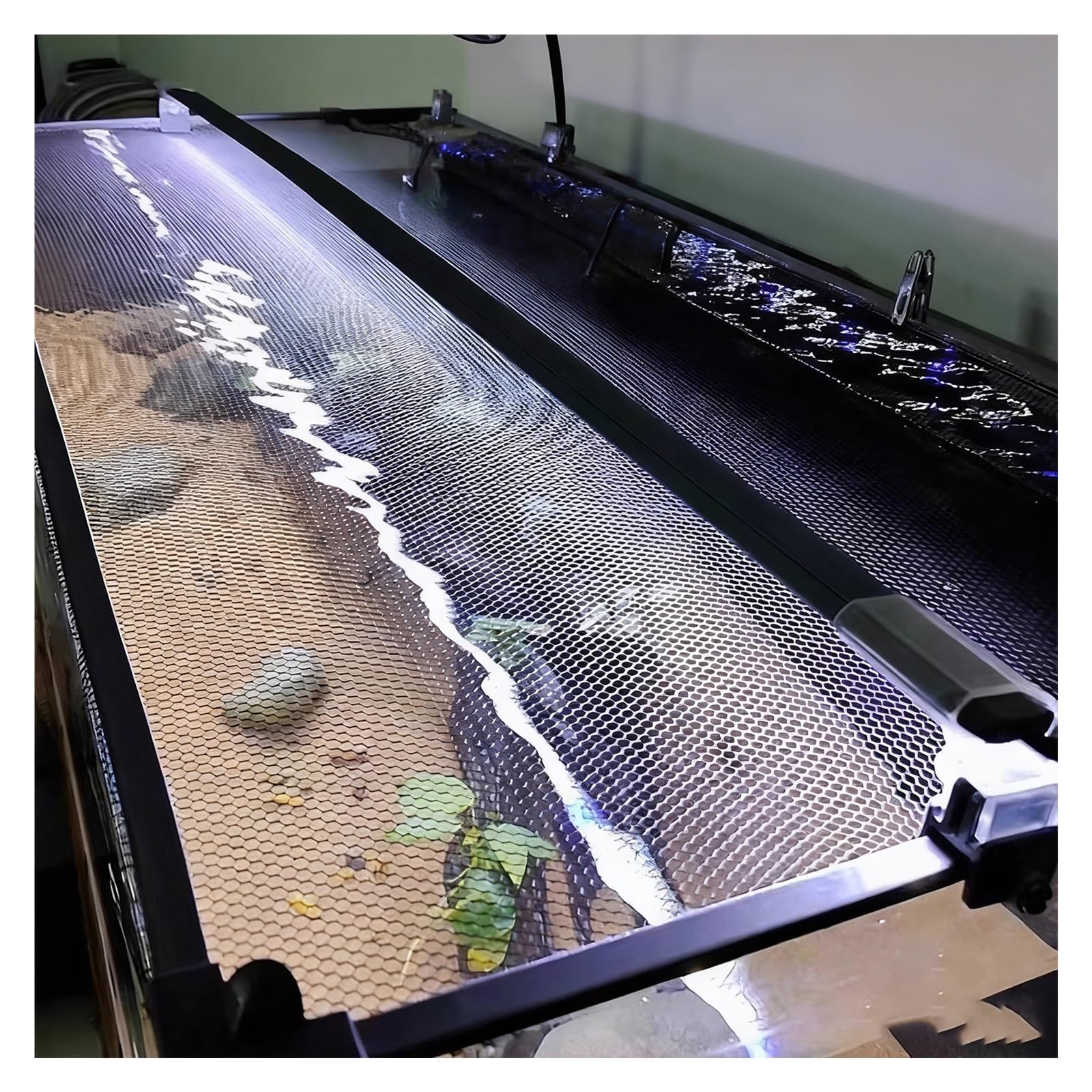 PEYNIR Couvercle Aquarium Couvercle magnétique Anti-Saut pour Aquarium (à Faire soi-même), Hache pour Aquarium Grille Anti-Chats avec Filet d'aération(L59.1xW19.7in/150x50cm)