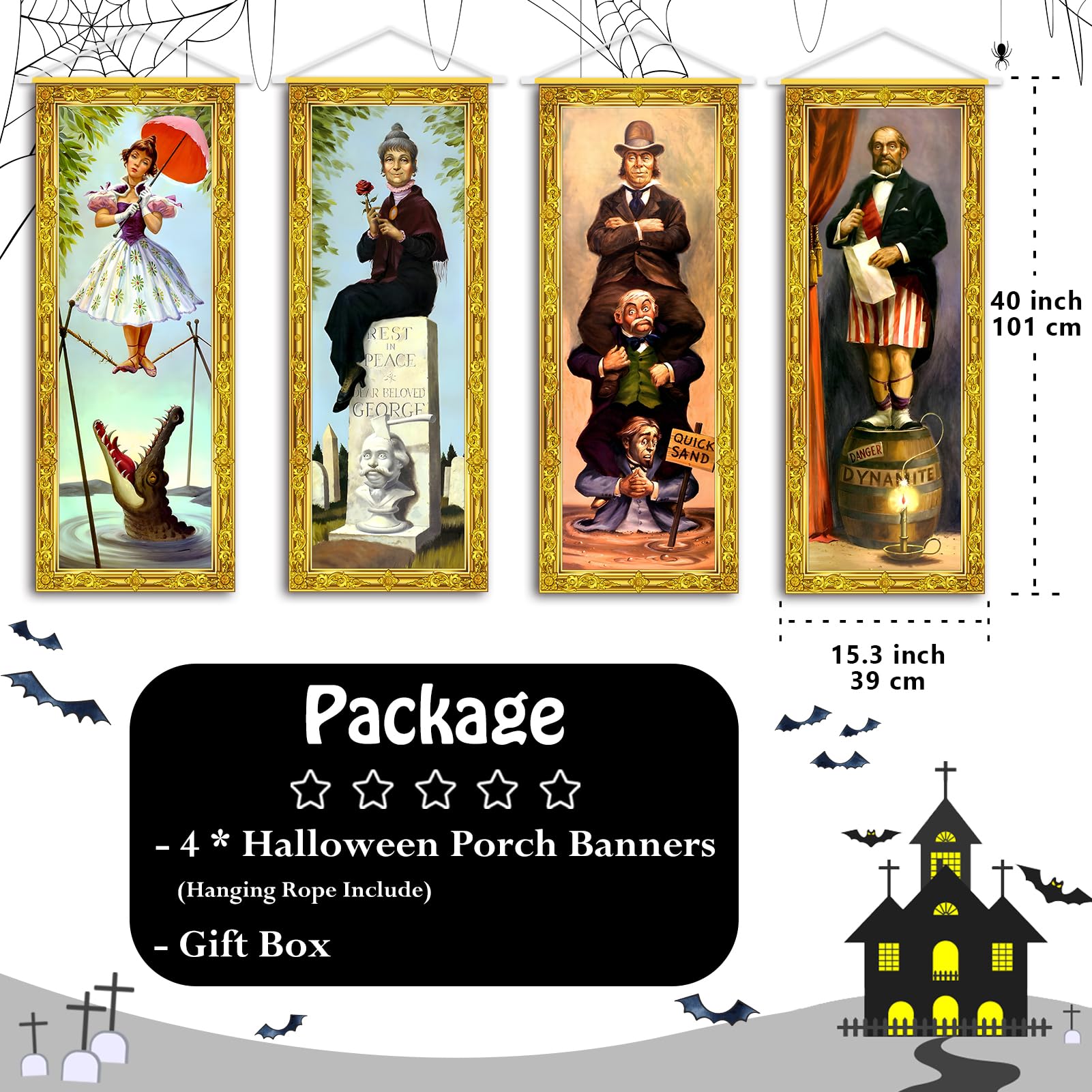 Haunted Mansion Halloween Backdrop - 4 Portraits -5
