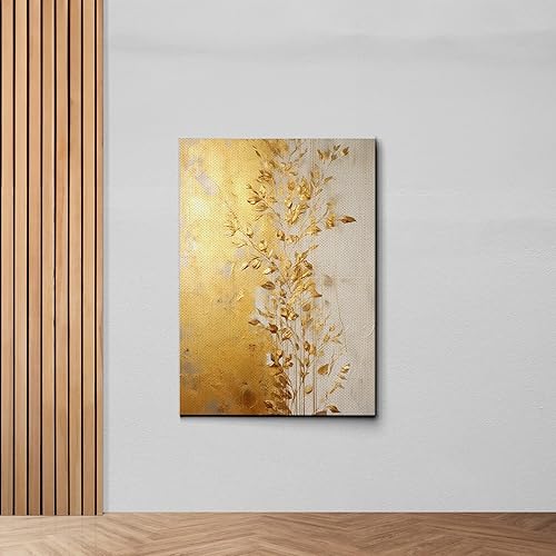 Miniatura 7 de Original Ginkgo biloba Print On Canvas, Modern Textured Gold Wall Art, Abstract Gold Leaves Print, Living room Wall Decor, Art Print, Wall