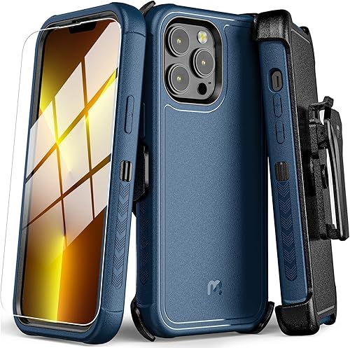 Miniatura 9 de MYBAT PRO Maverick Series - Funda a prueba de golpes, para iPhone 13, con funda de clip para cinturón y vidrio templado, 6.1 pulgadas, resistente
