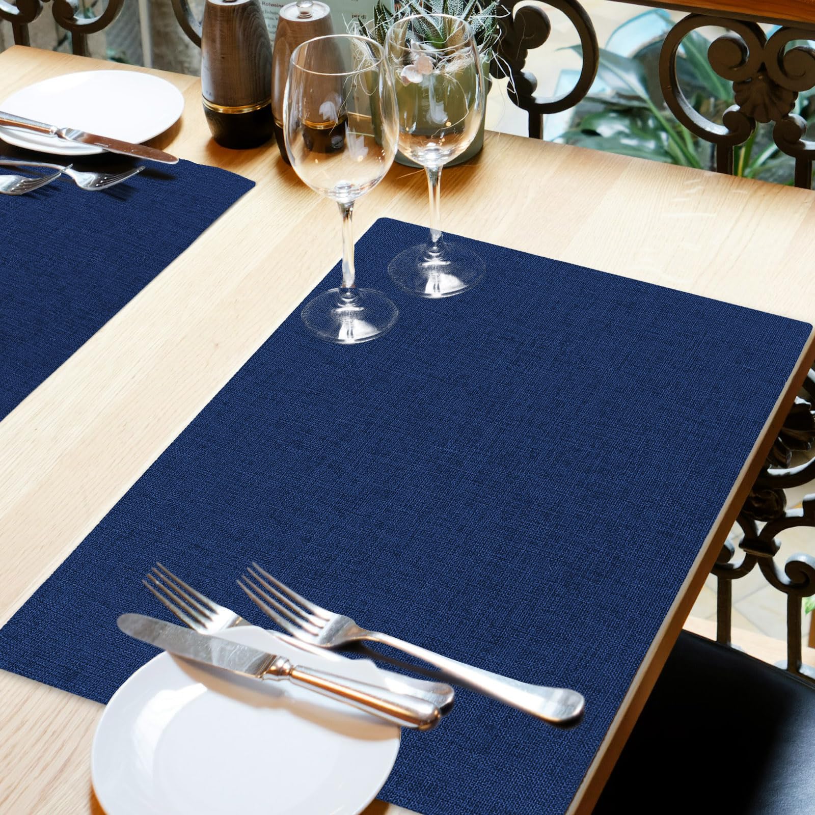 DWCCRURD Cloth Placemats Set of 6, Cotton Linen Blend Machine Washable Double La - product photo