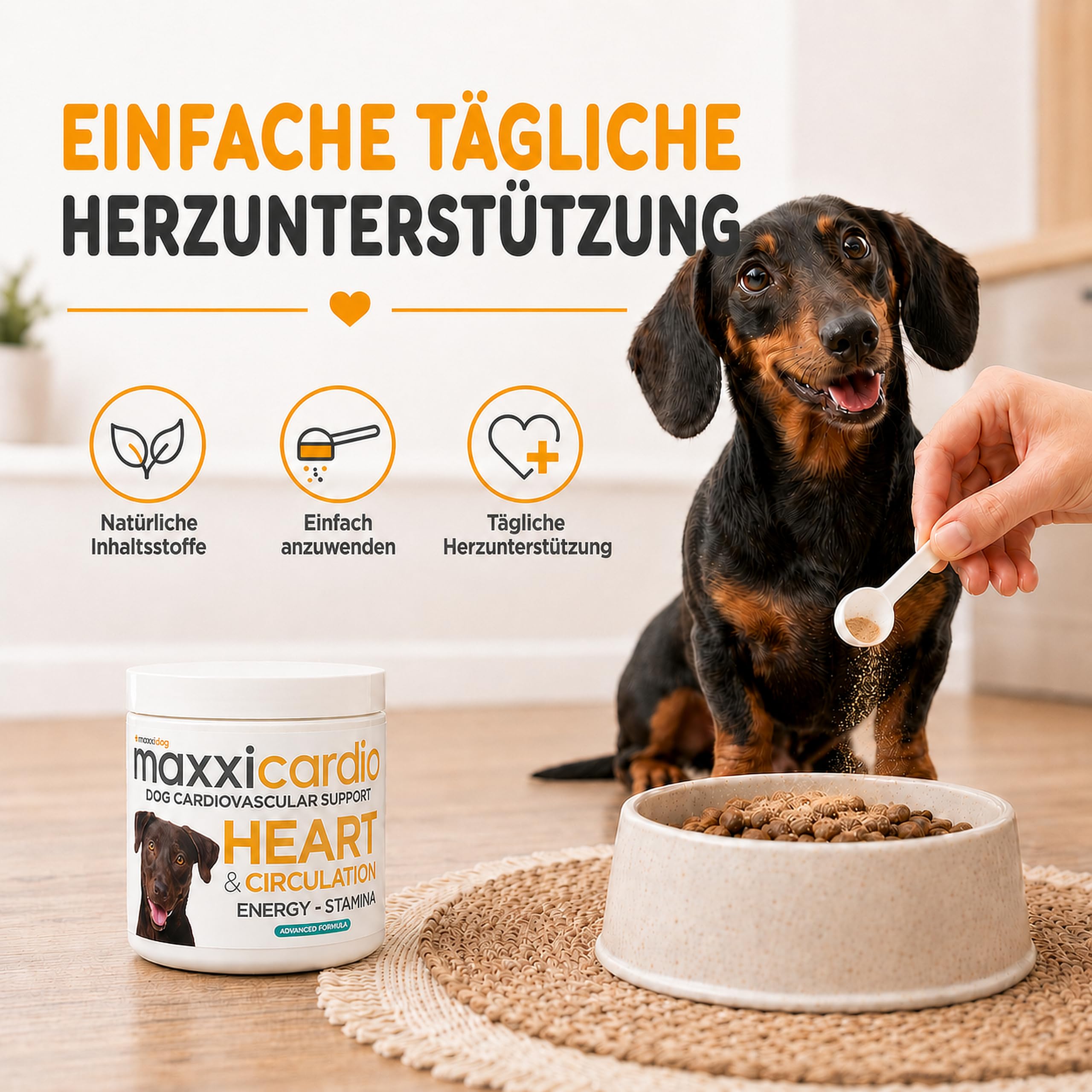 maxxipaws maxxicardio Herz- und Kreislauf Ergänzungsfuttermittel in Pulverform für Hunde, 90 g