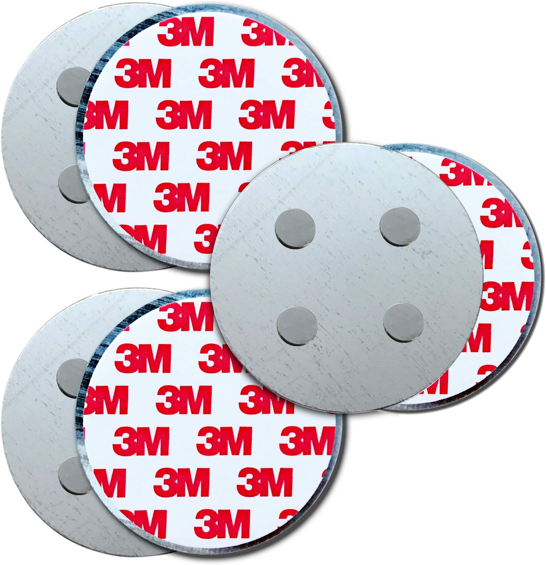 HaftPlus [3 pièces] Plaque aimantée adhésive pour détecteur de fumée Ø 70mm, avec 4 aimants