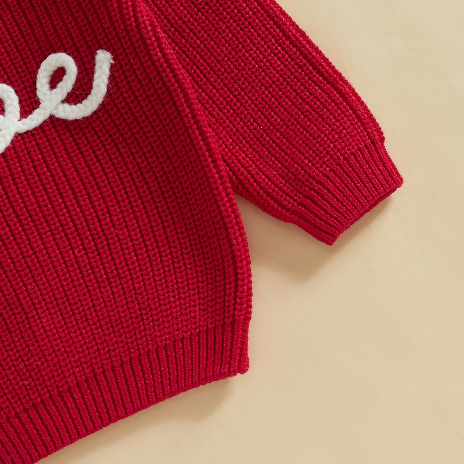 VISGOGO Toddler Girl Boys Knit Sweater Long Sleeve O Neck Letter Heart Embroidery Pullover Knitwear - Image 6