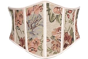 Women Renaissance Floral Printed Underbust Wide Corset