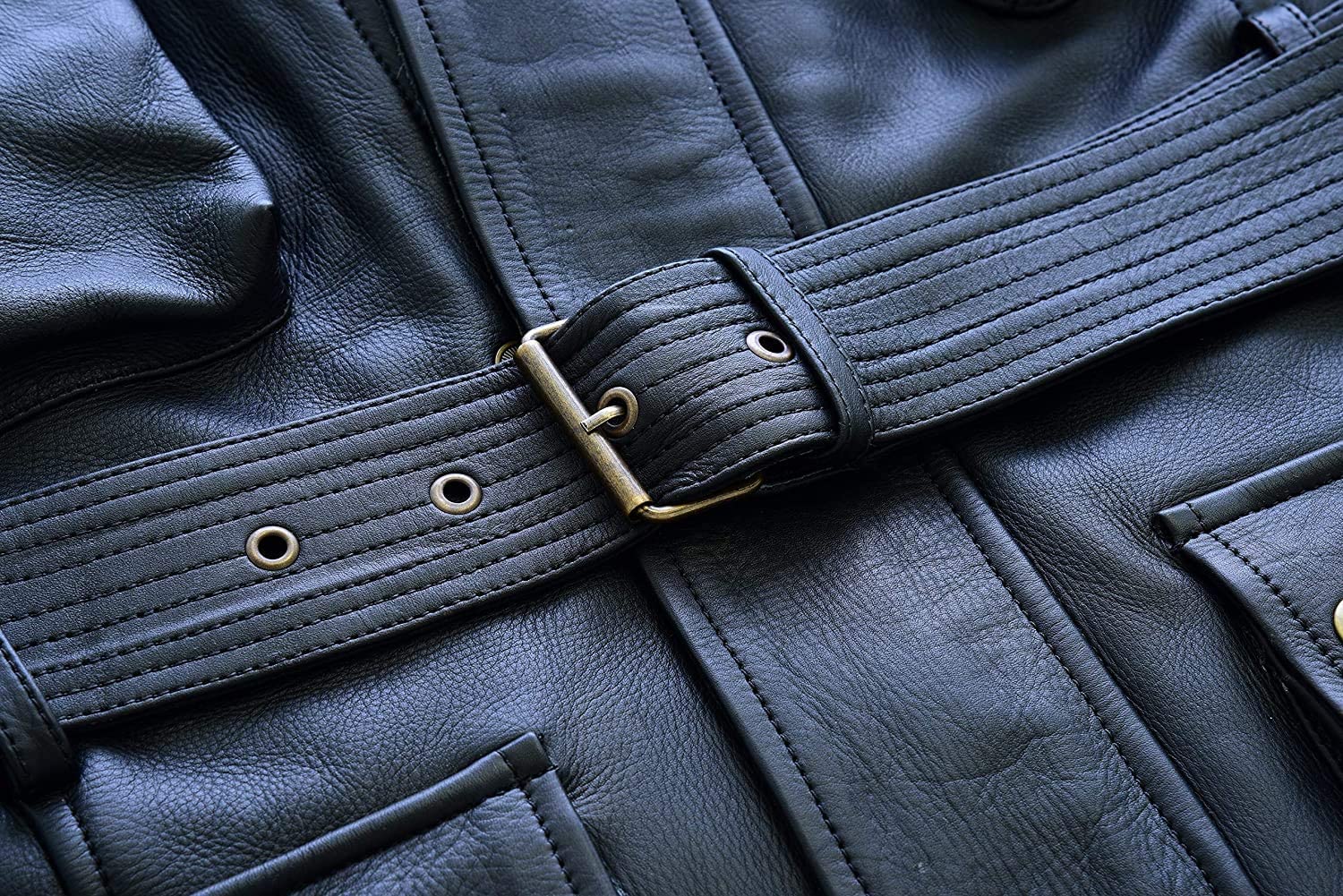 Męska kurtka motocyklowa, premium CE Armour prawdziwa skóra bydlęca nappa, kurtka dla motocyklistów do jazdy na trasie (4XL)