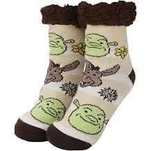 Shrek Womens Shrek & Donkey With Flowers Womens Quarter Cozy Socks