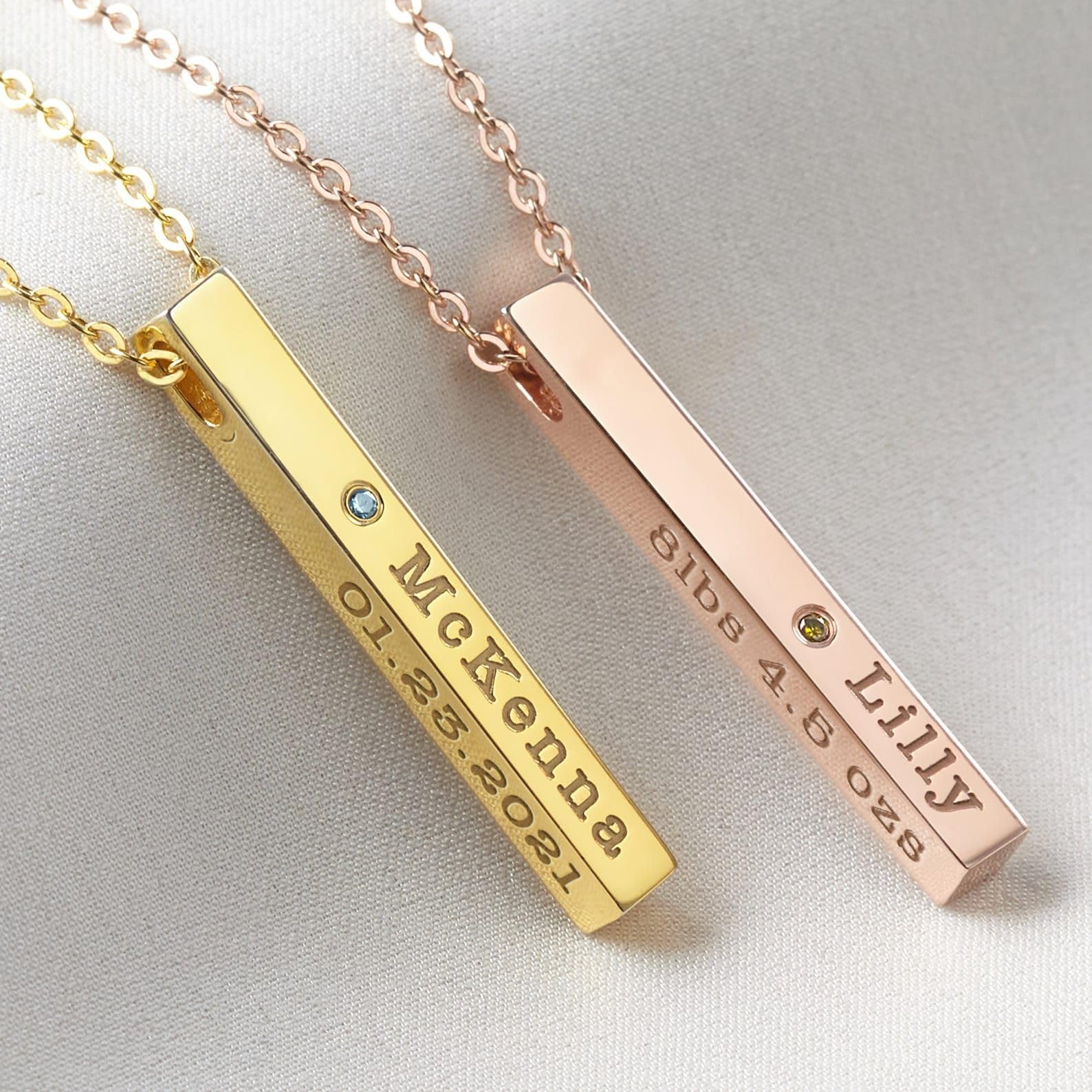 Nuevo madre joya, barra collar con nombre, datos de nacimiento collar primeriza mamá fiesta prenatal Día de la Madre Navidad cumpleaños aniversario