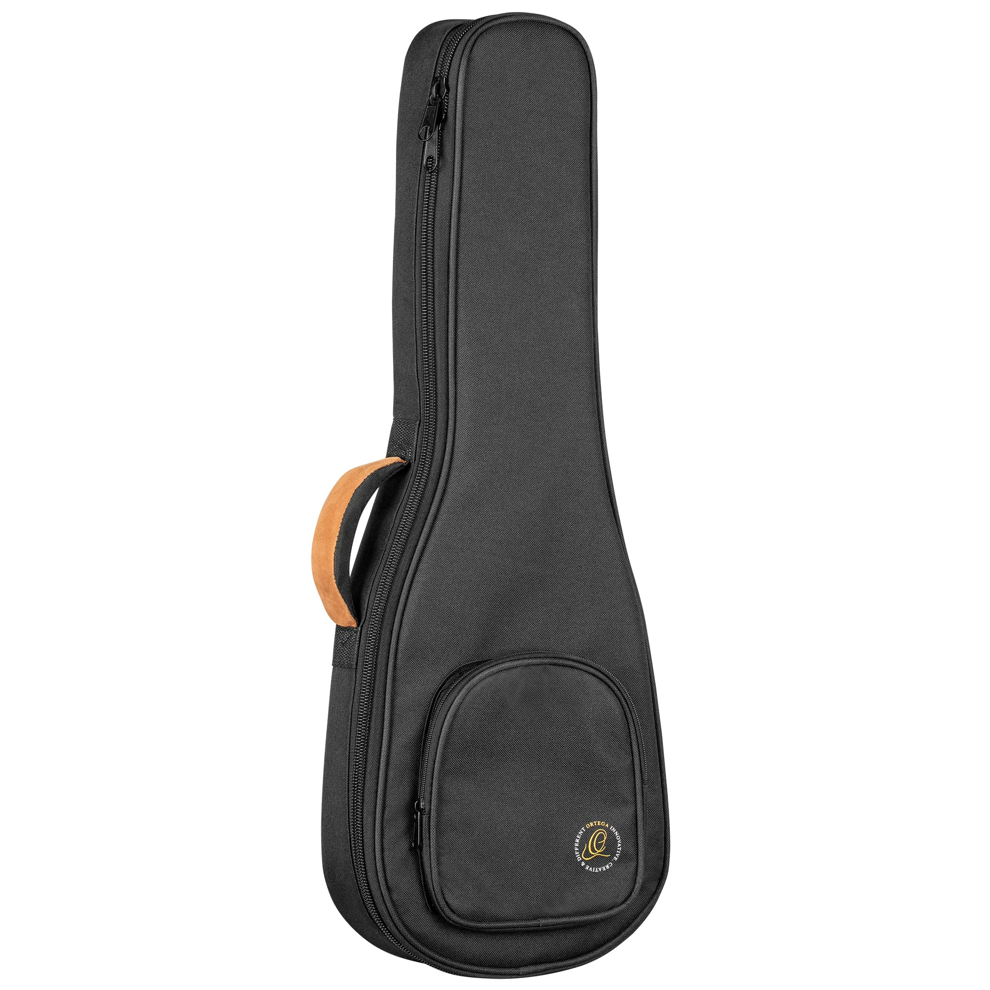 Ortega Guitars Basse Ukulélé Gaucher – Électro-Acoustique, Corps Plein – Neo Series – Housse Incluse – Érable Flammé/Okoumé, Noir/Gris (NEO-BS-TGB-L)