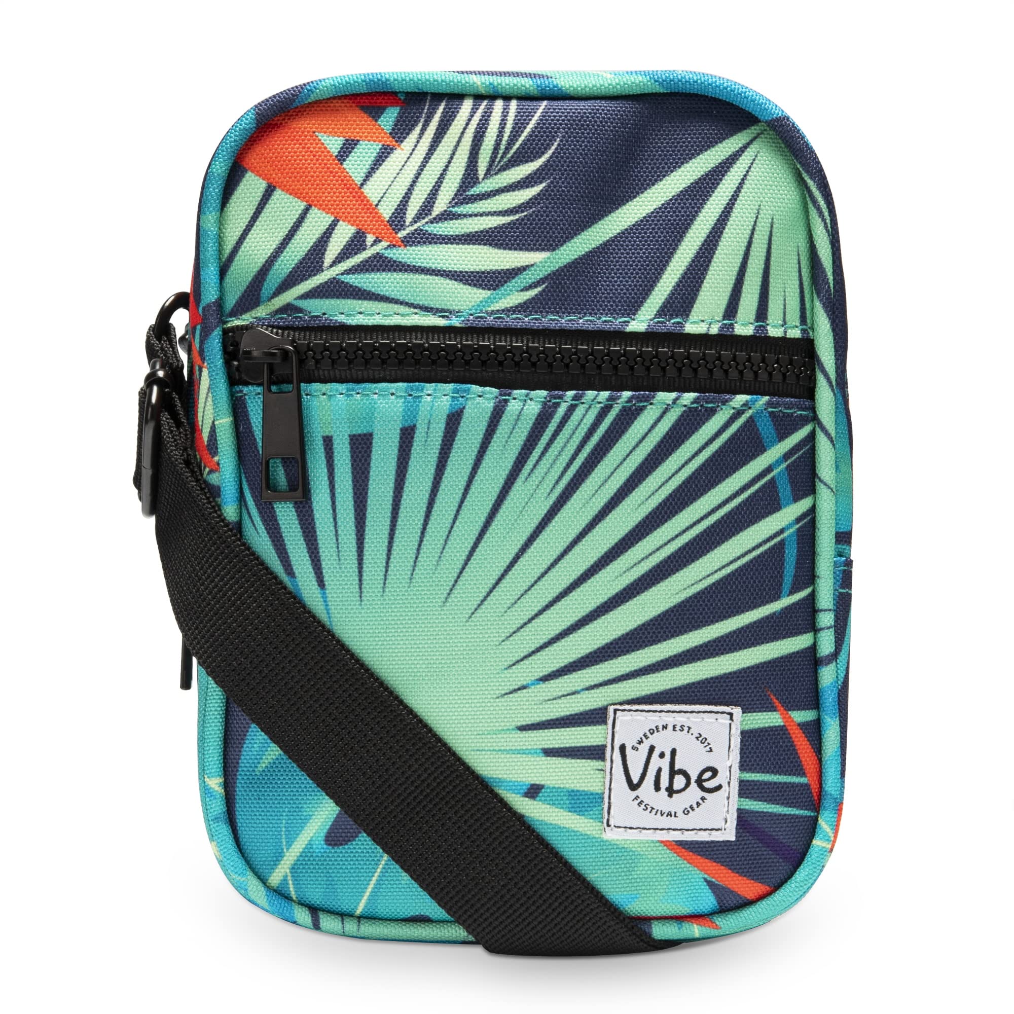 Vibe Festival Gear Small Crossbody Sling Bag for Women Men 5in1 Multi-Use from (rPET) Recycled Polyester Belt Bag Cross Body Backpack Fanny Pack Purse