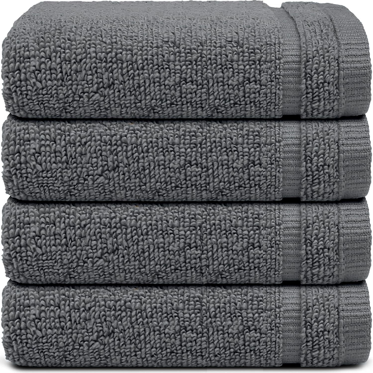800GSM Luxury Face Hand Towels 100% Egyptian Cotton -Pack of 2 & 4- Super Soft Quick Dry Gym Saloon Spa Thick Towel Set Hotel Quality (Charcoal, 4x Face Towels)