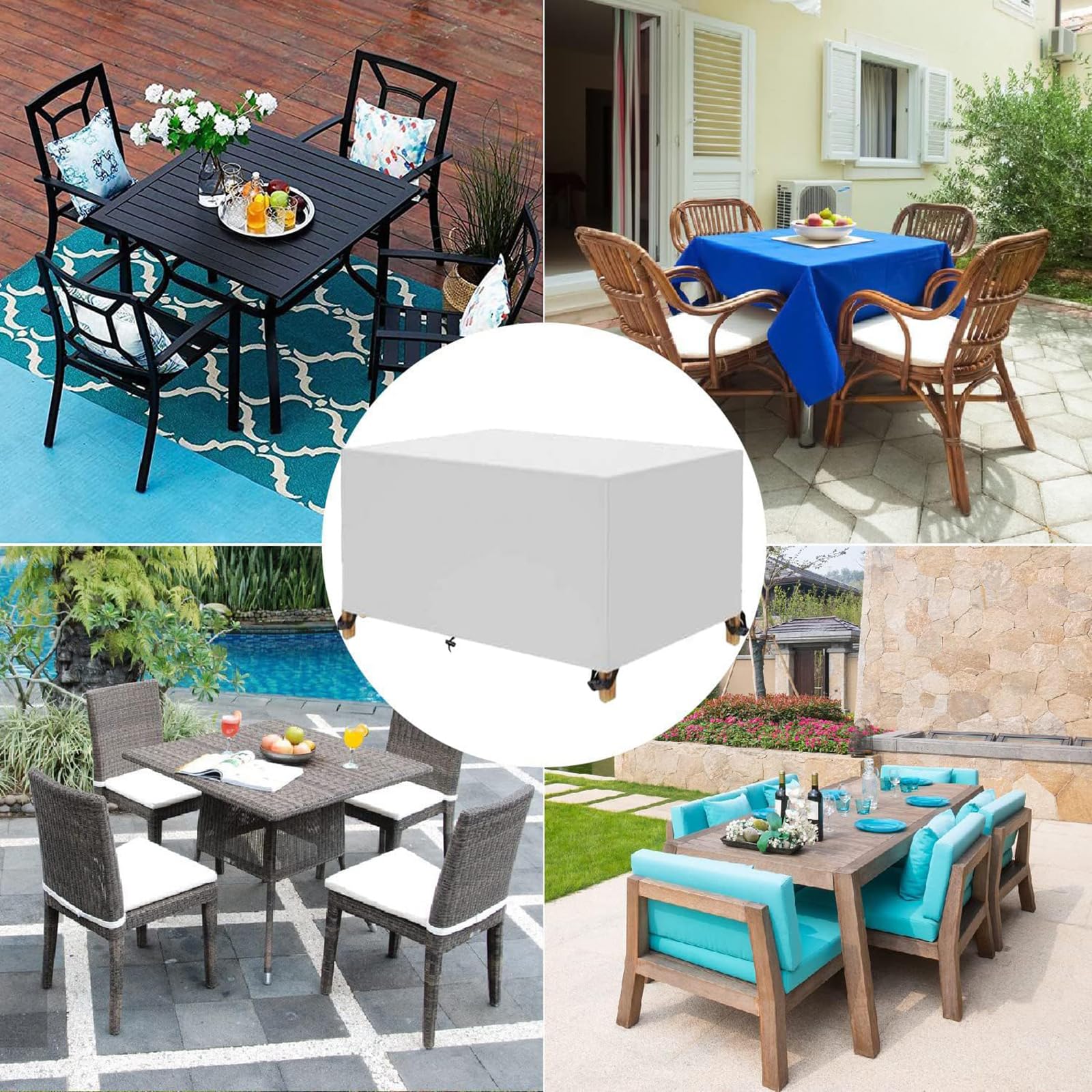 Patio Furniture Cover 180x120x74 cm, Waterproof 420D Oxford, Year-Round Protection Against Rain, UV, Snow & Dust