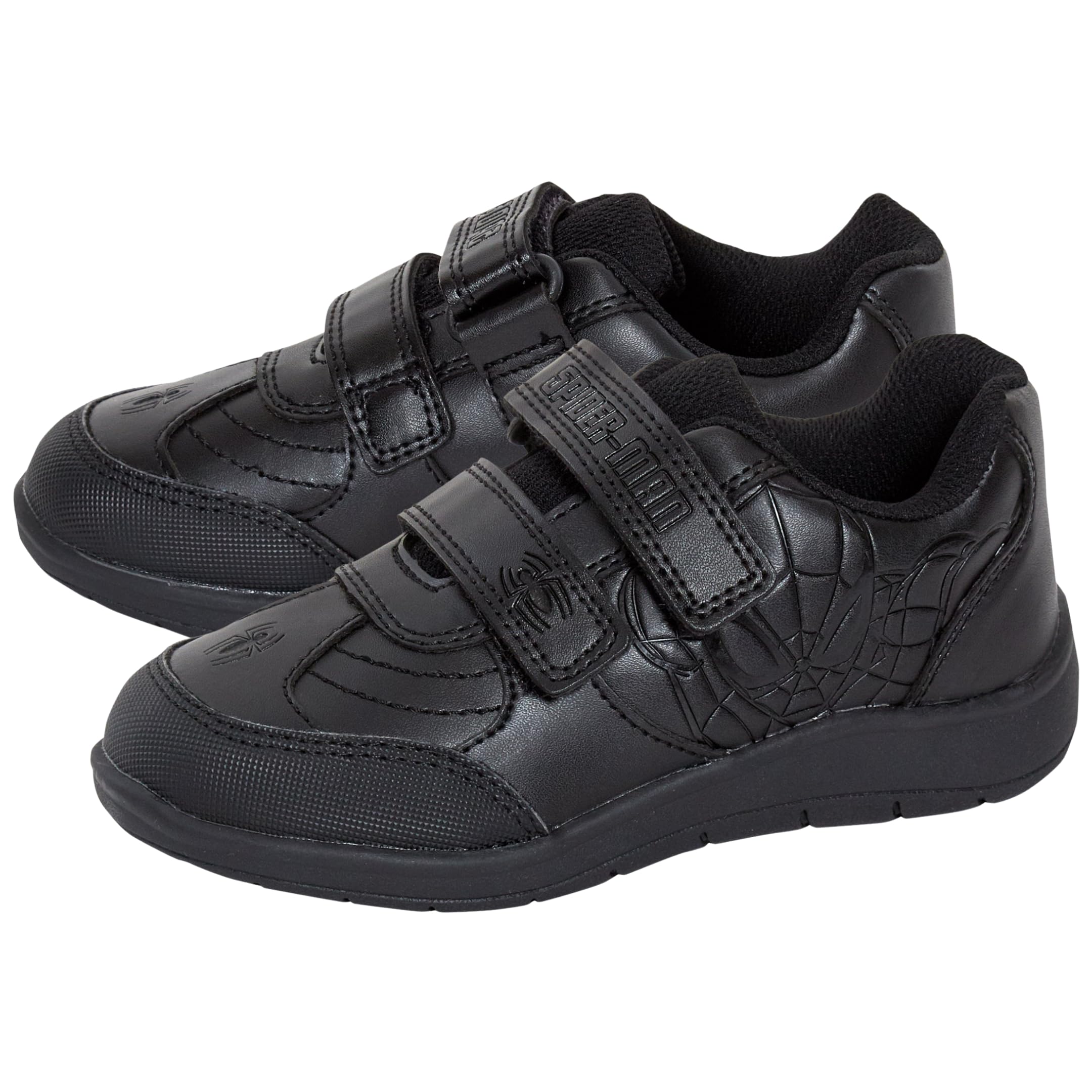 Spider-Man Spiderman Zapatos escolares para niños negros para niños Marvel Hero zapatos formales negros fáciles de tocar correas, Black, 30 EU