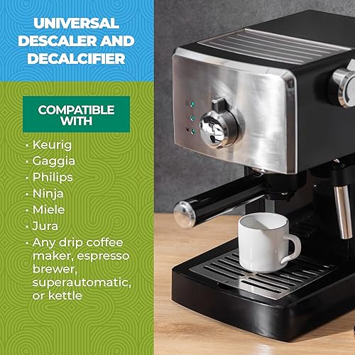 Miniatura 3 de Limpiador y descalcificador para cafetera, paquete de 2  Solución universal no tóxica de descalcificación para máquinas Keurig, espresso y goteo,