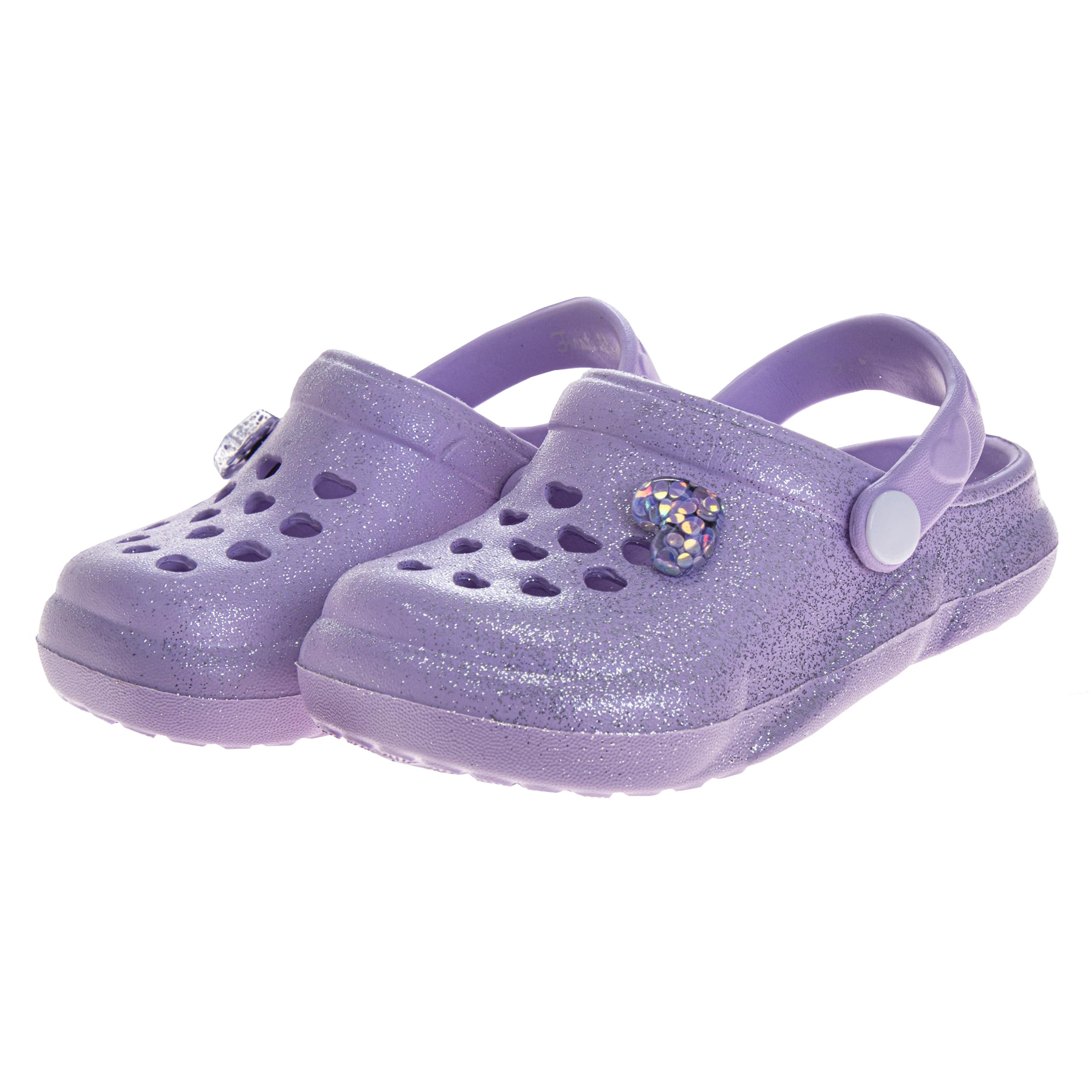 Josmo Kids Stylish Clogs Water Slides for Girls - Summer Beach Pool Heart Slip-on Sandals (Size 5-10 Toddler)