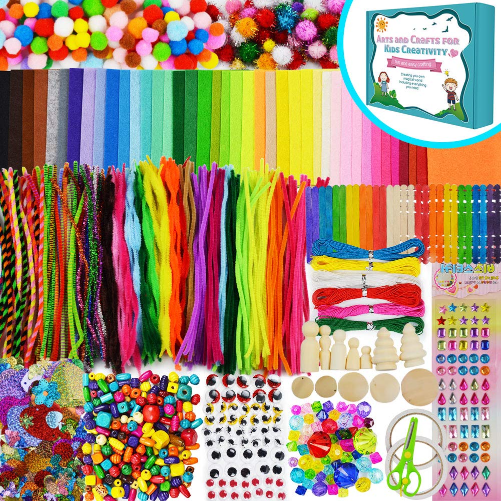 NSEN Craft Kits, 1200+ Pieces Arts and Crafts for Kids 4-8, All in One Craft Supplies for Toddlers, Craft Art Supply with Gift Box, DIY Crafting Kit Perfect for Crafting School Kindergarten Homeschool