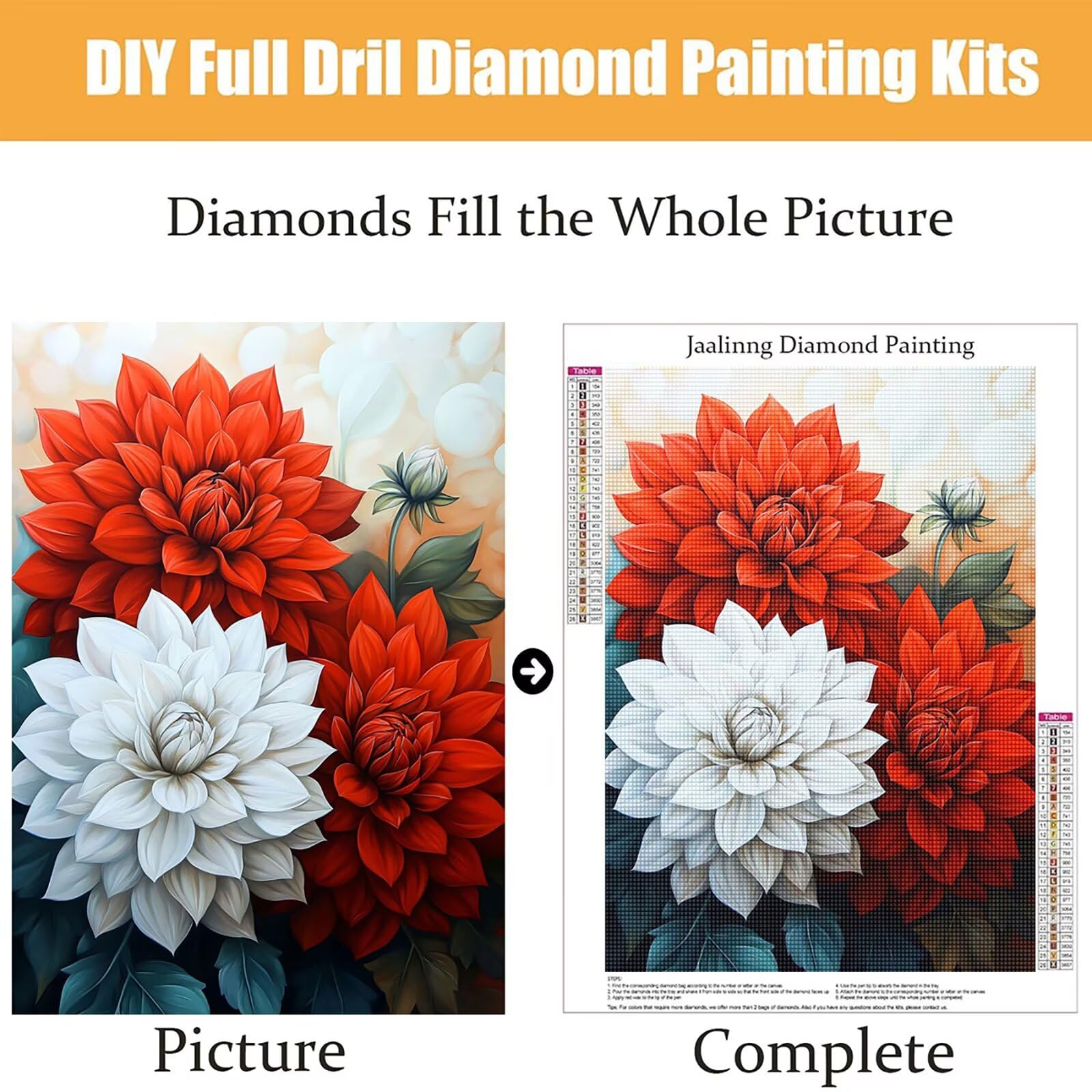 Diamond Painting Kit Completo, Diamond Painting Fiori, 5D Quadrato Pittura Diamante Kit Manualidades Adultos DIY Diamantini Crystal Art Disegni Ricamo Punto Croce Artigianale, 60x90cm Retrò j0-792