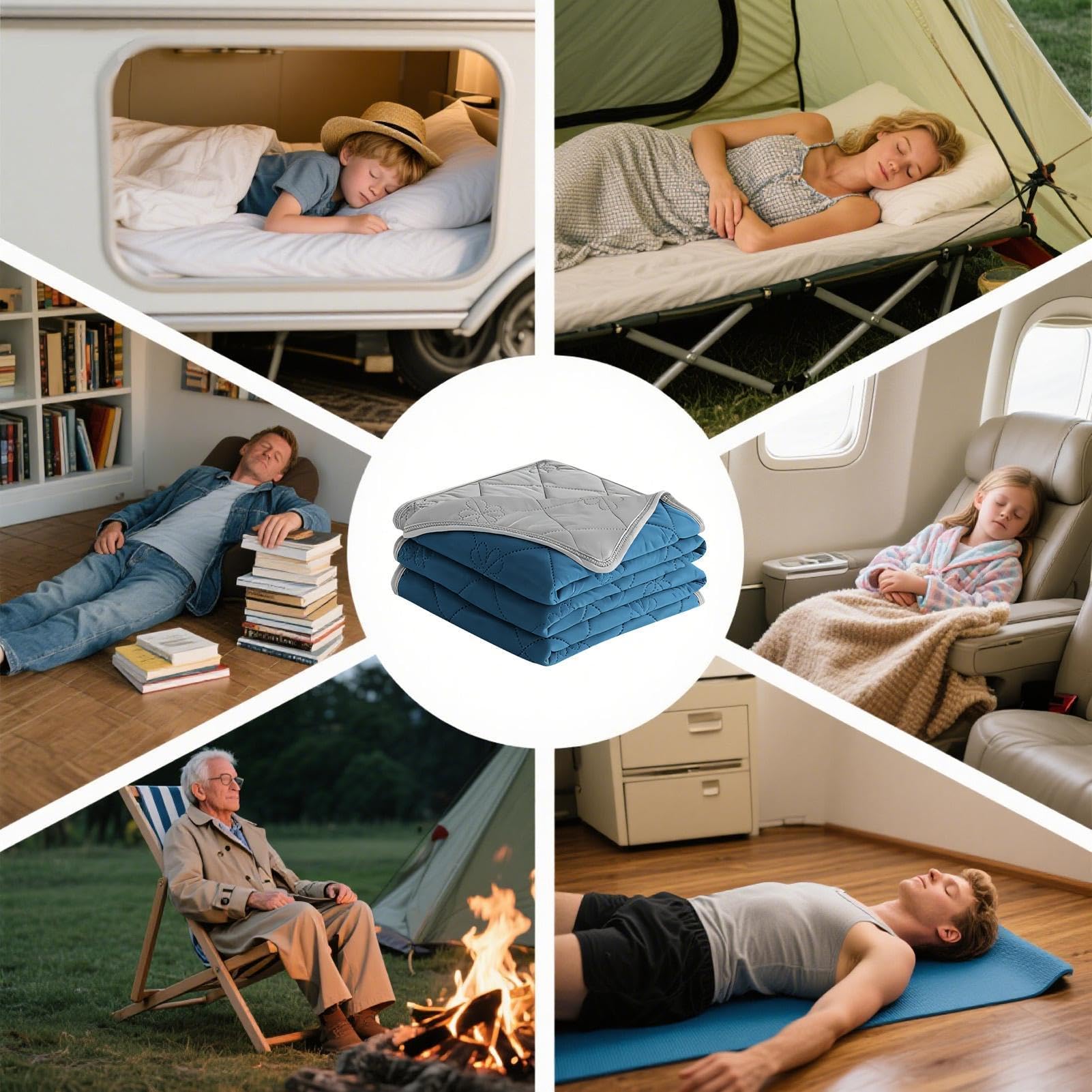 Generisch Kühlende Decke Atmungsaktiv, Leicht, Tragbar Und Doppelseitig | Sommer-Kaltdecken Für Das Geeignet Für Couch, Sofa, Reisen, Zu Hause, Schlafzimmer, Outdoor Und Camping