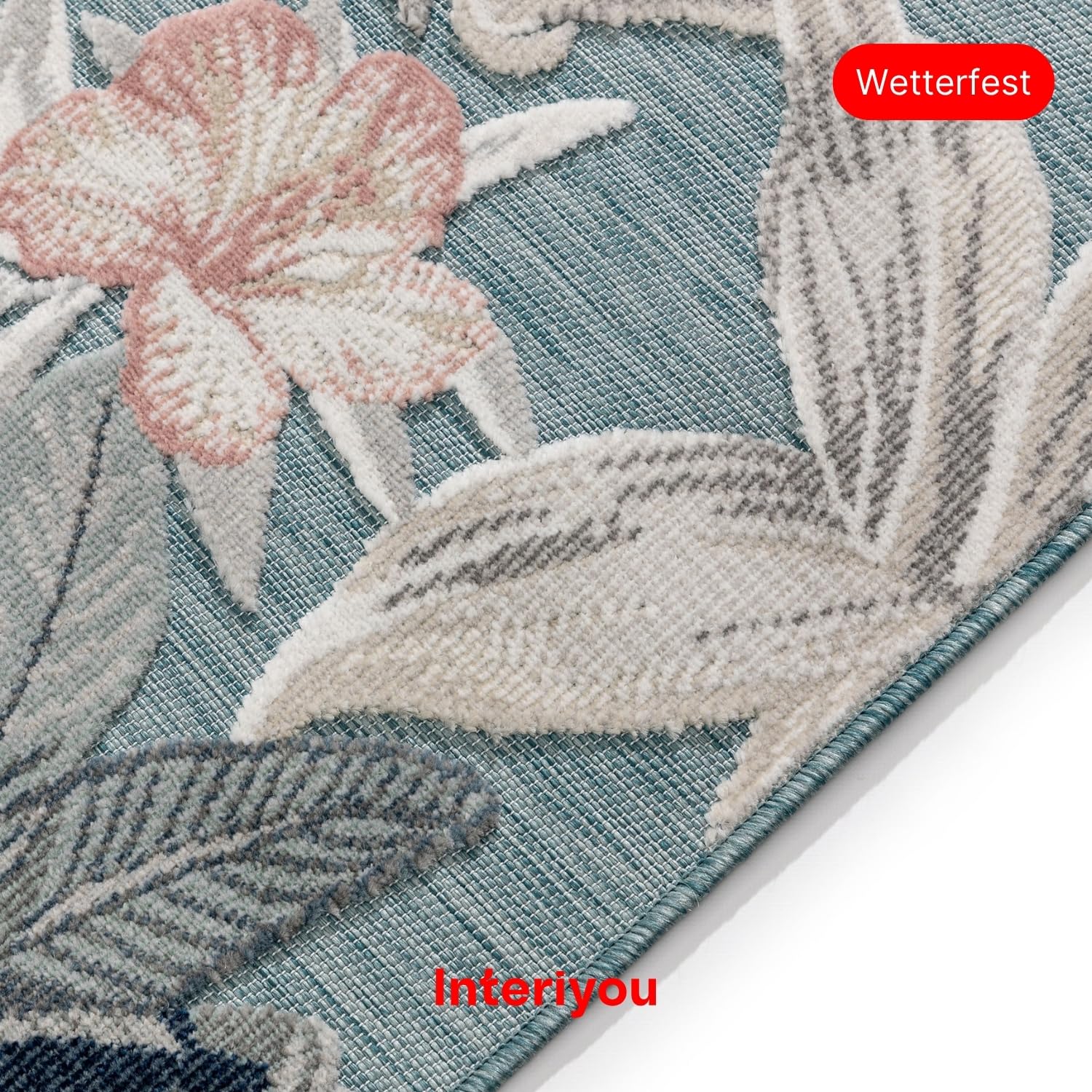 Interiyou Outdoor Teppich Wetterfest Florenz - 200x300 cm Multicolor - Wasserfest für Balkon, Terrasse, Garten - Outdoorteppich passend auch für Wohnzimmer, Schlafzimmer und Küche - Aussenteppich