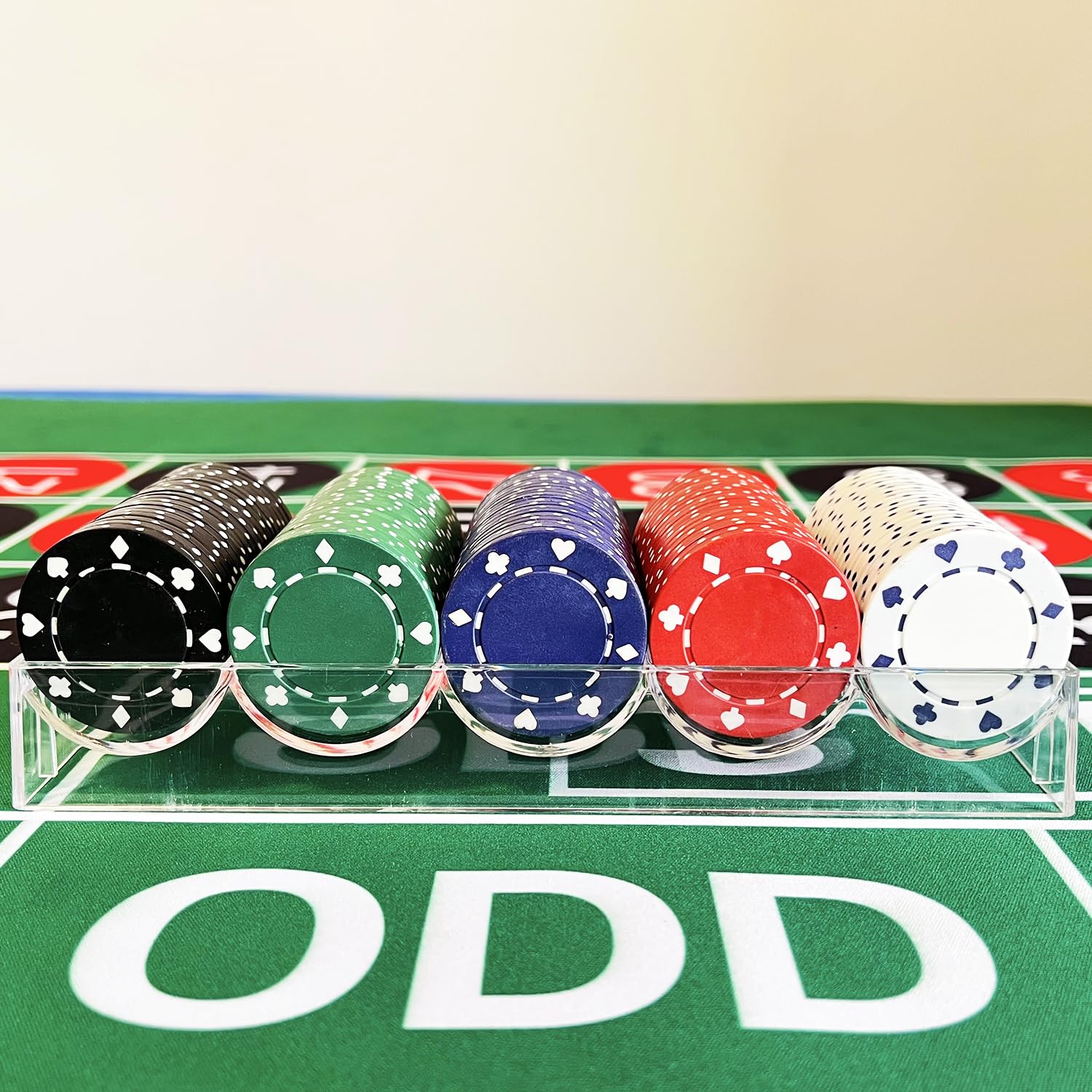 SEETOOOGAMES Poker-Chip-Halter, transparenter Acryl-Casino-Chip-Halter, für Chips, Vitrine für Texas Hold'em, Blackjack, Glücksspiele, Pokerclubs, Partys oder Casino-Abende zu Hause, 20 Stück