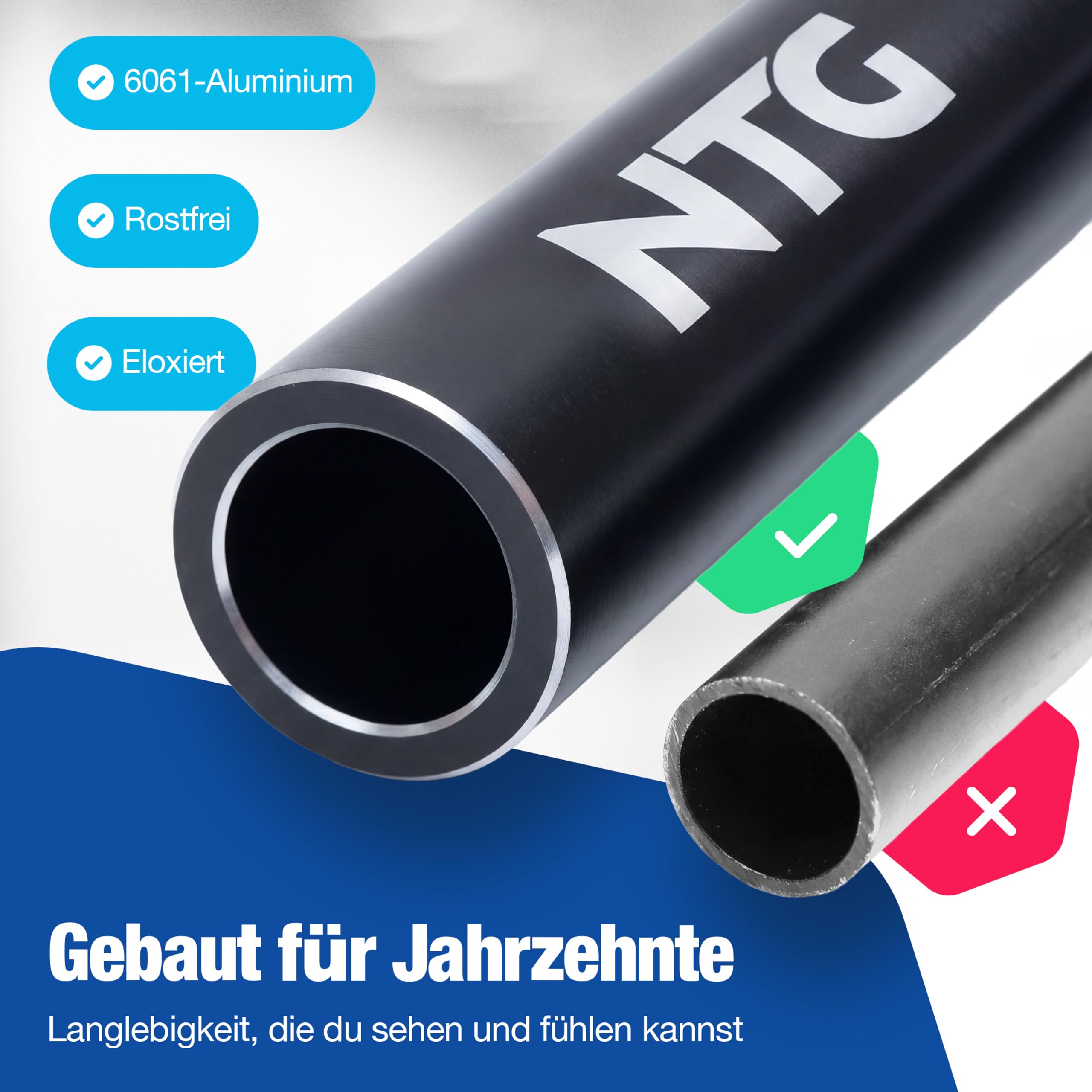 NTG Teleskop Waschbürste bis zu 7m 3-in-1 Bürstenkopf | Abzieher + Wasseranschluss | Innovation mit Zugventil |Wintergarten Reinigungsset PV Anlage Reinigung (7 M)