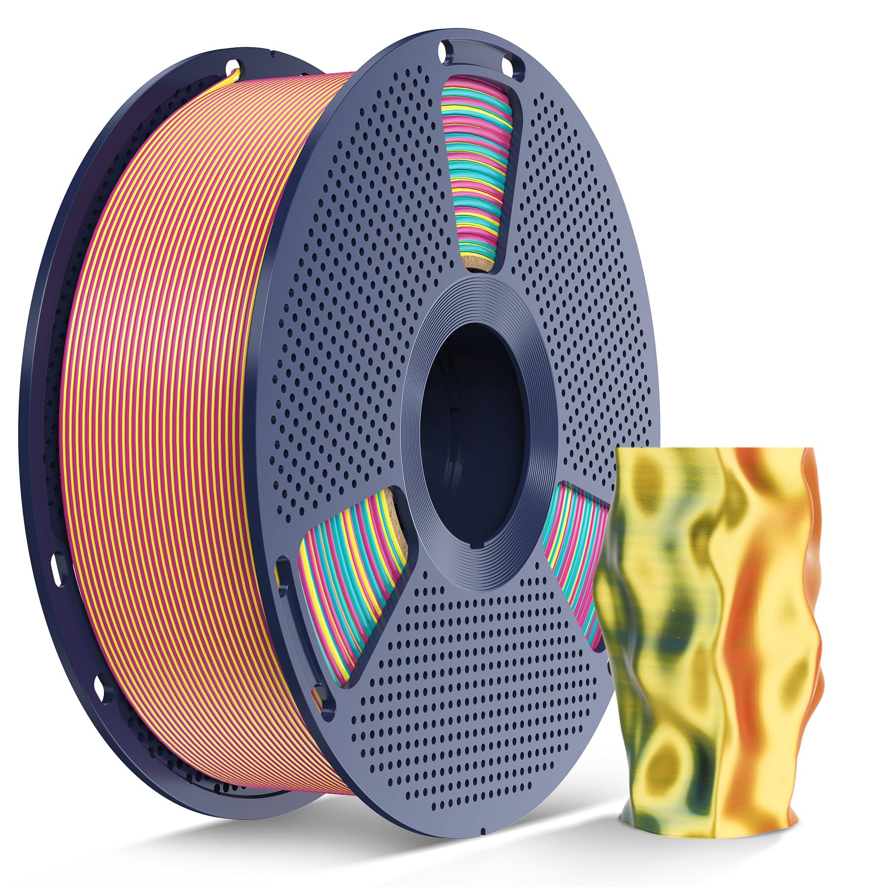 SUNLU Silk Triple Color PLA Filament, 1KG, (Red Yellow Green)